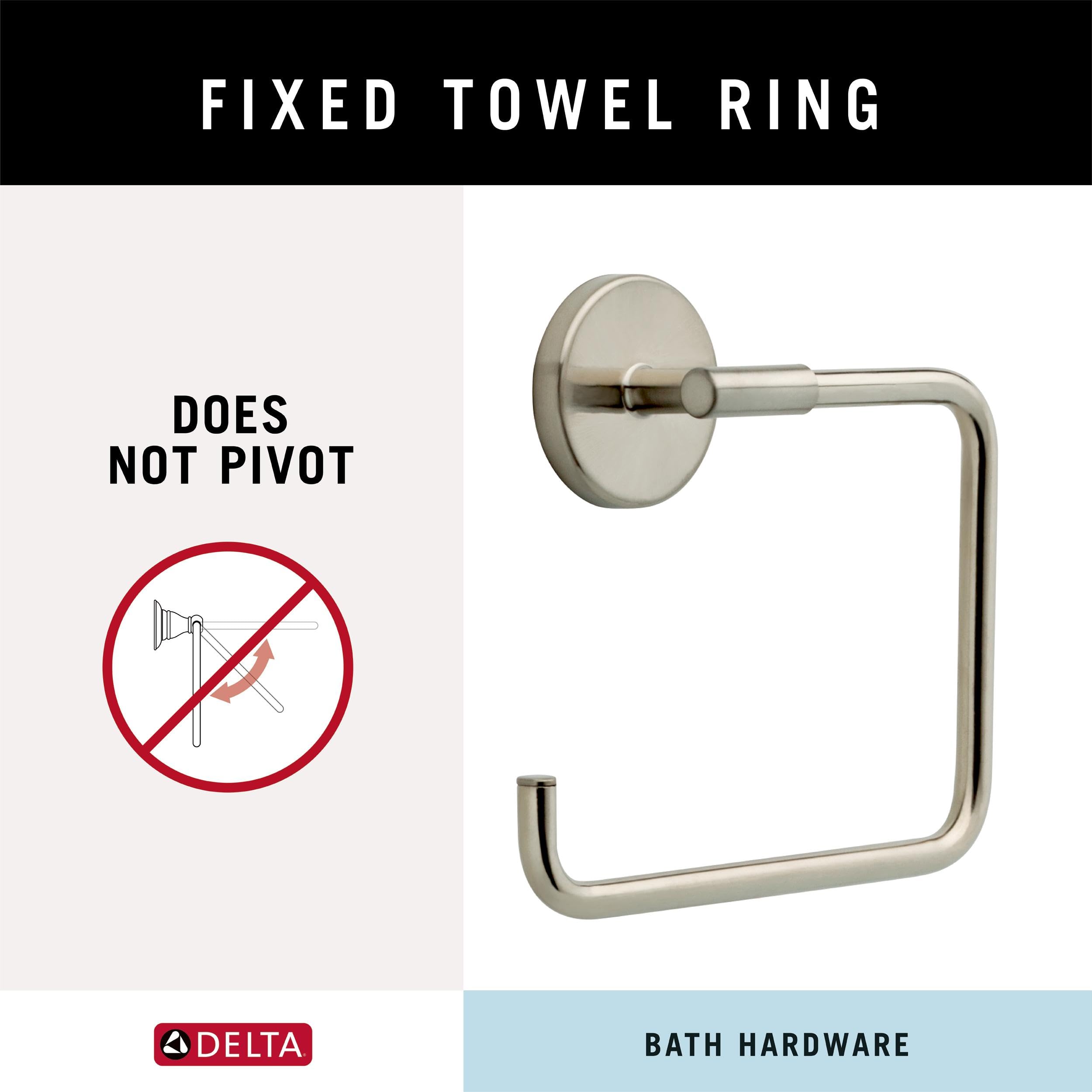 Delta 759460-Ss Trinsic Wall Mount Square Open Towel Ring Bath Hardware Accessory In Stainless Steel