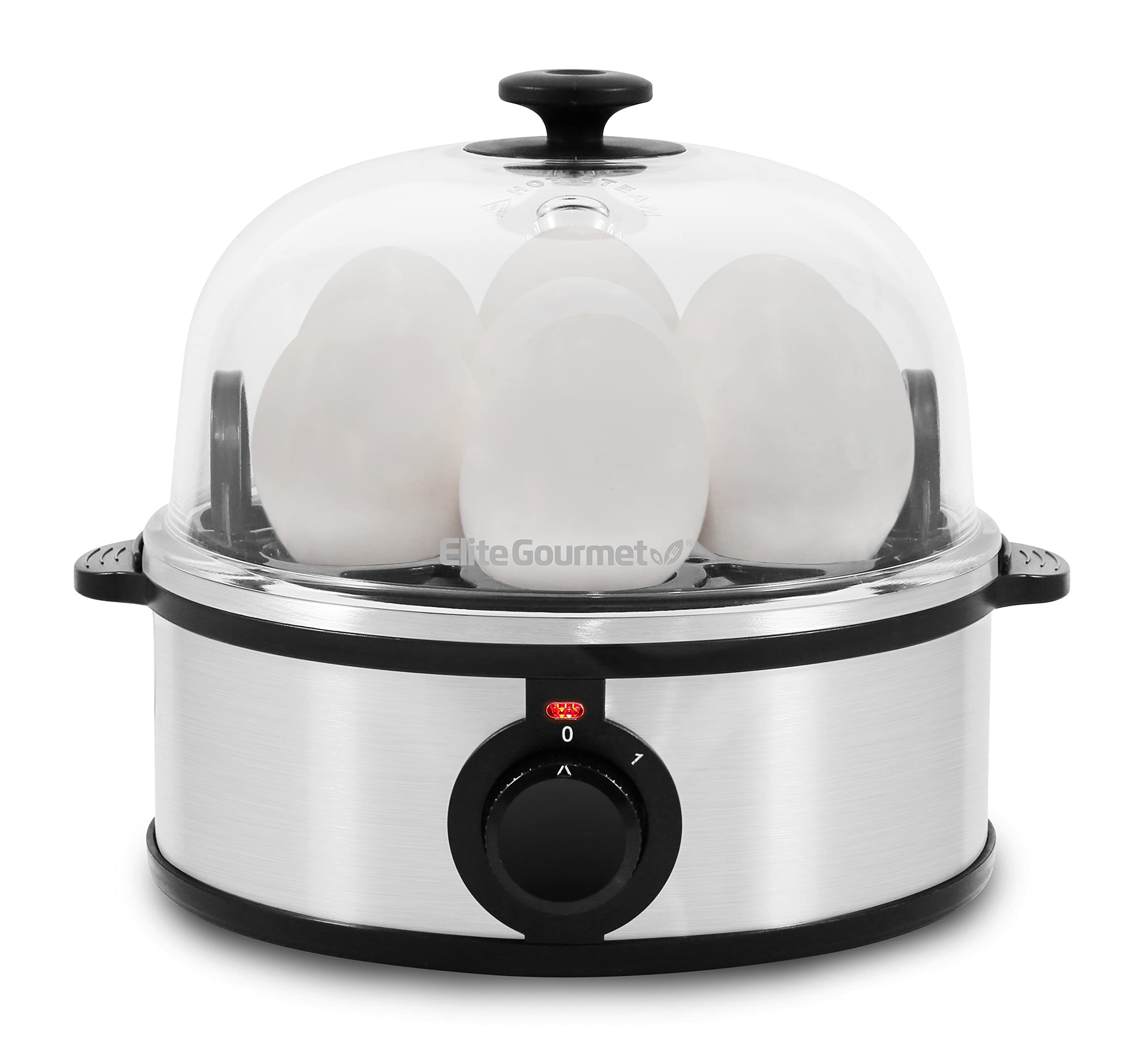 Elite Gourmet Egc648 Easy Electric Poacher, Omelet Eggs & Soft, Medium, Hard-Boiled Egg Boiler Cooker With Auto Shut-Off And Buz