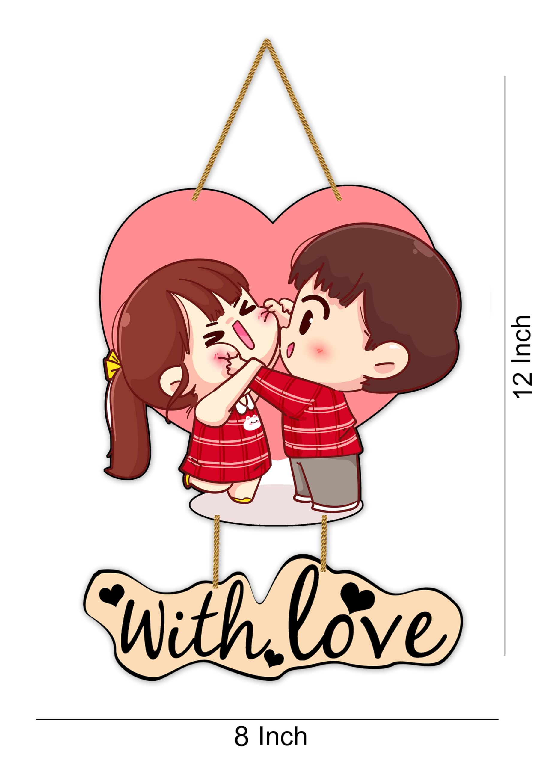 Shri Kanth Art Wooden Valentine Wall Hanging |Wall Hanger for HomeDecor Item | Wall Art With Love | Home Decor Couple Wall Art I