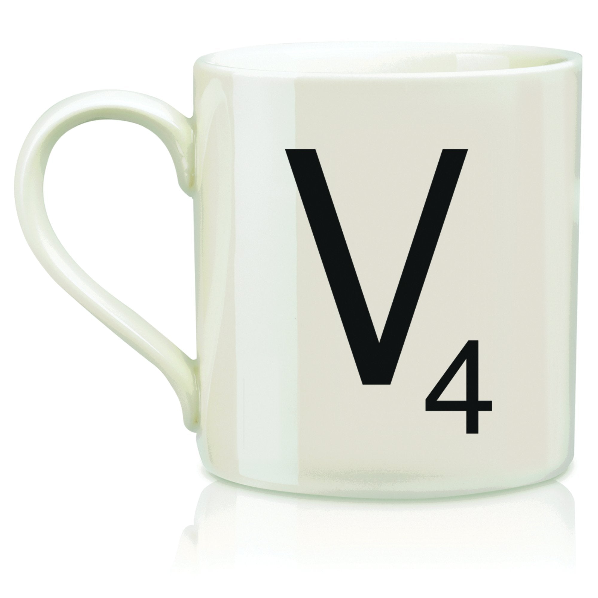 SCRABBLE Vintage Ceramic Letter ''V'' Tile Coffee Mug