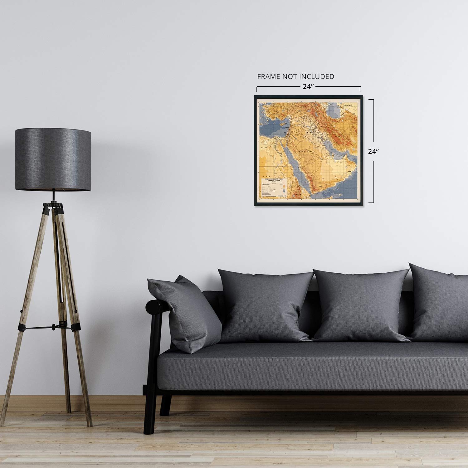 Historix 1991 Operation Desert Storm Map - 24X24 Inch Operation Desert Storm Planning Graphic - Middle East Map - Persian Gulf W