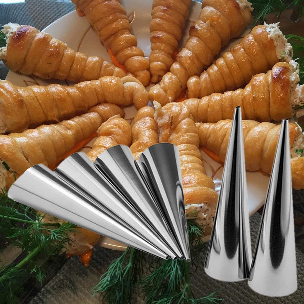Cream Horn Molds, 4.72 Inch Large Size Cream Horn Forms Pack Of 20 Cannoli Tubes Ice Cream Mold Stainless Steel Pastry Cream Hor