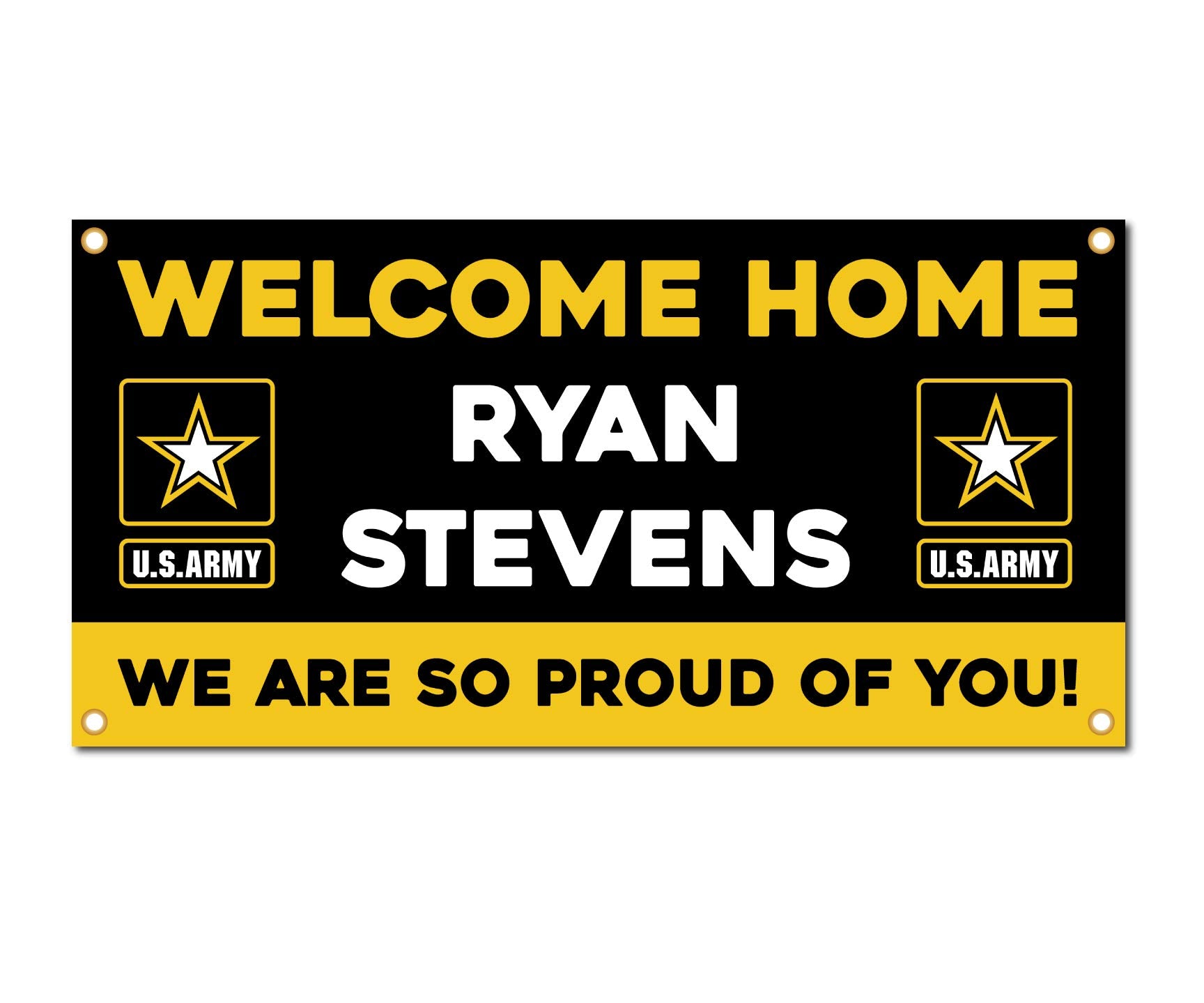 Milweb1 - Welcome Home U.S. Army/United States Military Customizable - Vinyl Banner, Sign, Print, Poster (4'X8')