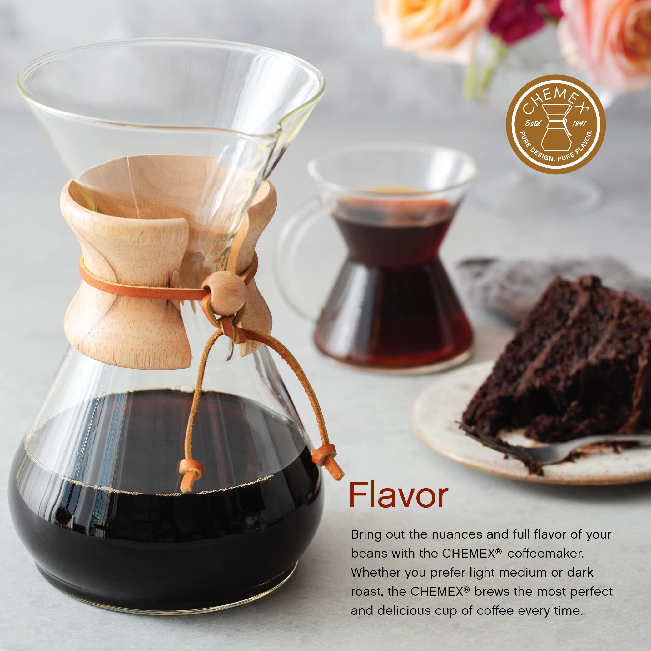 Chemex Pour-Over Glass Coffeemaker - Classic Series - 10-Cup - Exclusive Packaging