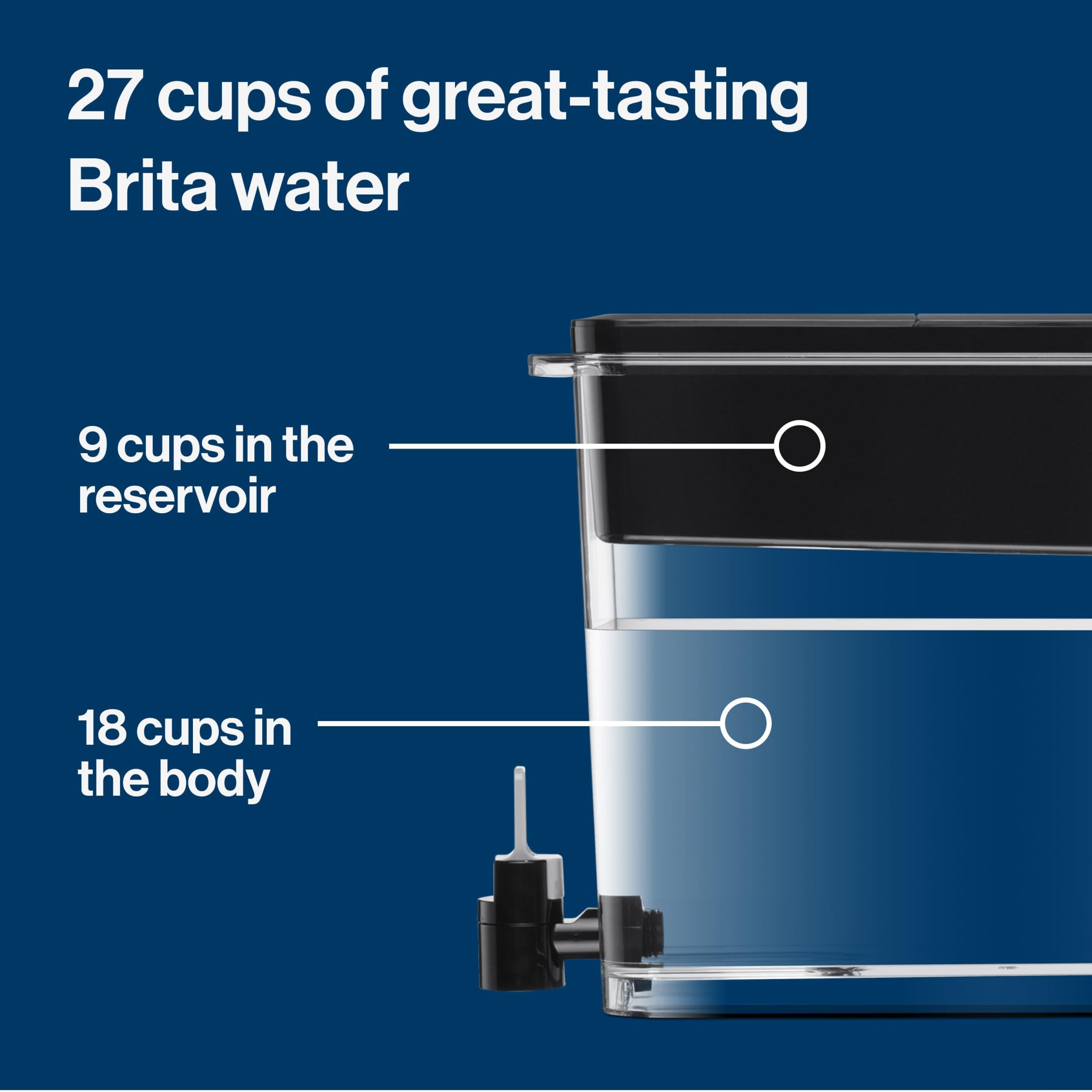 Brita Ultramax Large Water Dispenser With Elite Filter, Bpa-Free, Replaces 1,800 Plastic Water Bottles A Year, Lasts Six Months