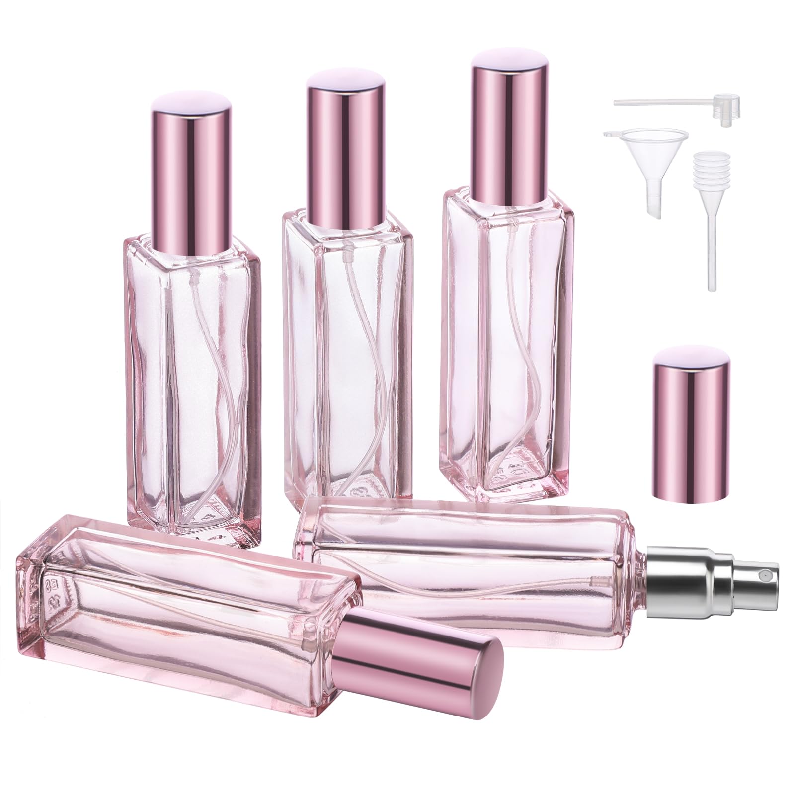 Segbeauty Travel Perfume Bottle Refillable, 5 Pack 20Ml Portable Glass Perfume Atomizer With Funnel, Empty Spray Bottles Pocket