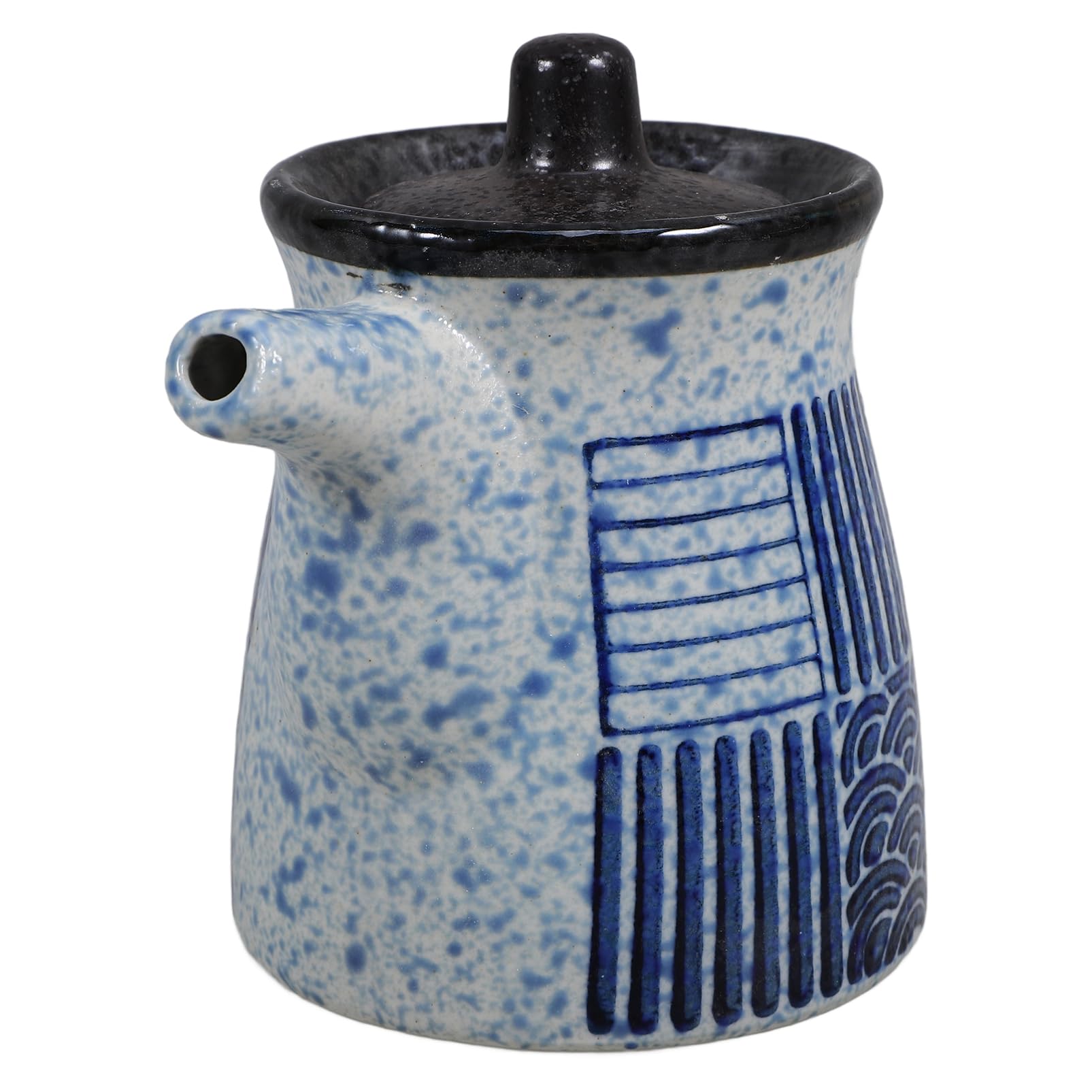 Amosfun Ceramic Oil Dispenser Vinegar Jar with Lids - Japanese Style Soy Sauce Dispenser Sushi Sauce Container for Home Kitchen 