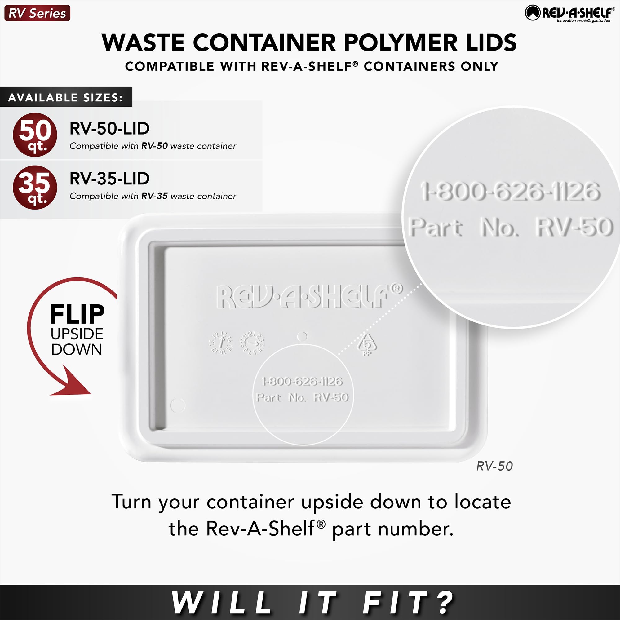Rev-A-Shelf 50 Qt Under Sink Garbage Can Lid for Base Kitchen and Bathroom Cabinet  Replacement Plastic Trash Bin Lid Only  Green  RV-50-LID-G-1-40