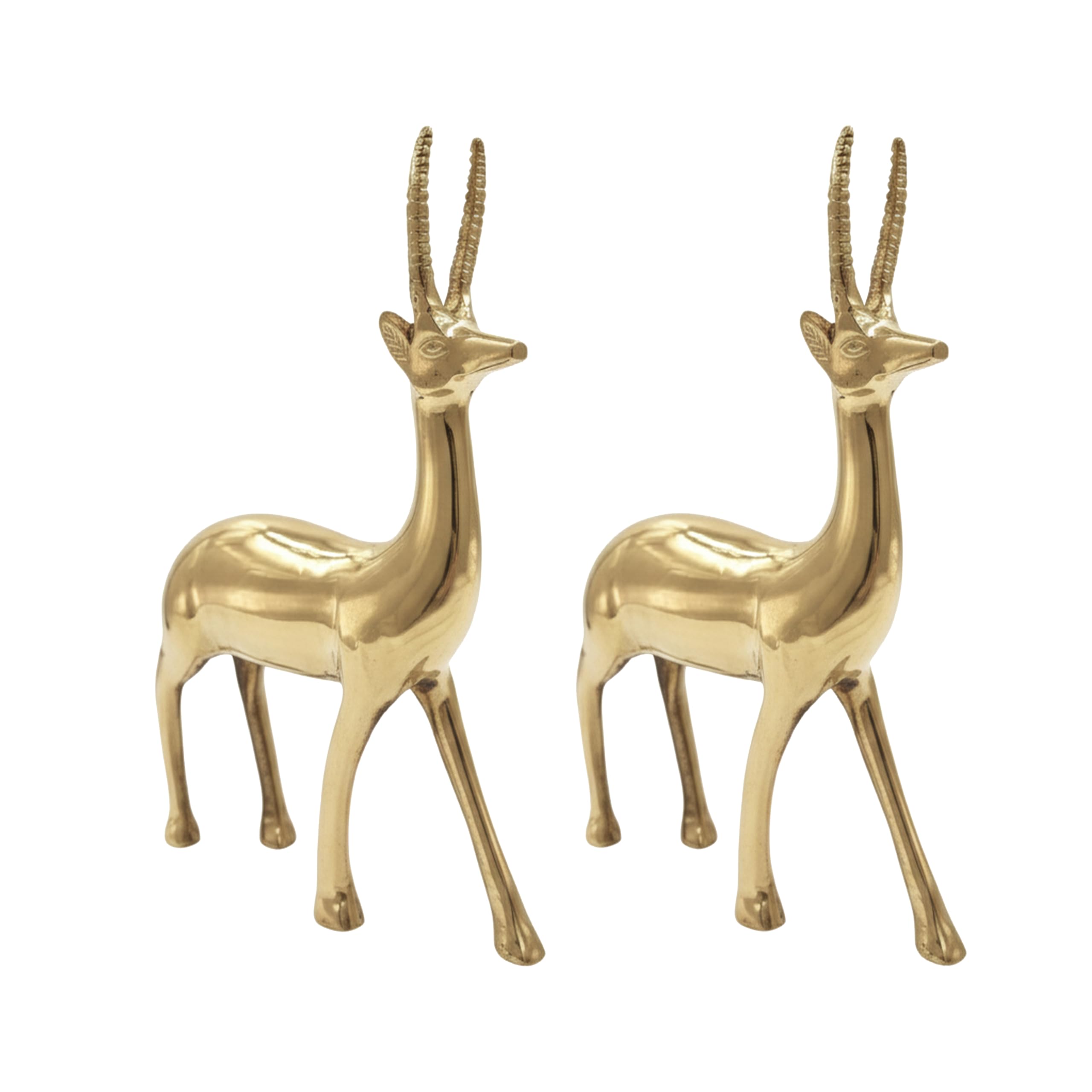 Brongs Brass Deer Pair | Height - 22 Cm Aprrox | Weight - 828 Gram Approx | Vastu Idol For Home And Office | Zonal Placement - W