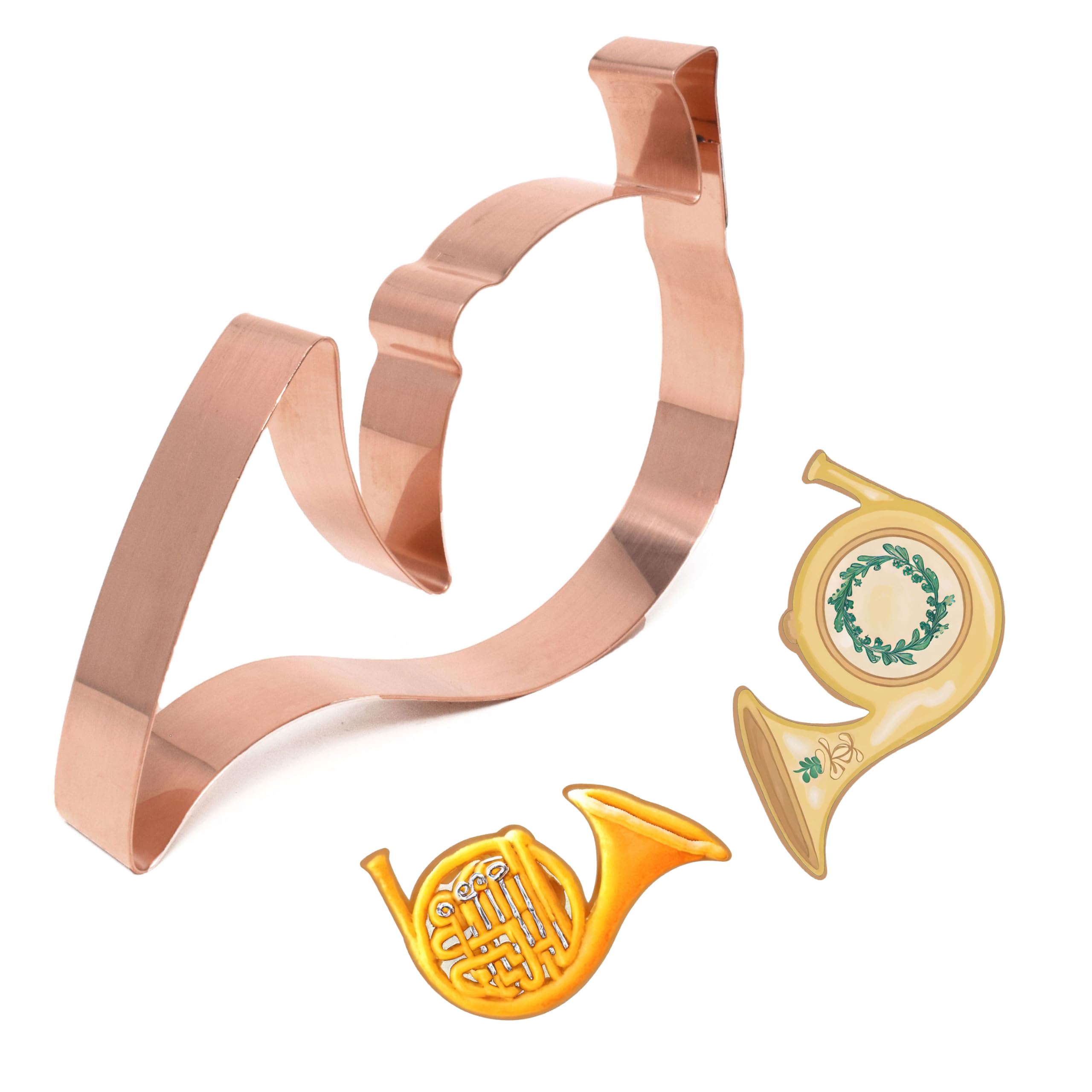 French Horn Musical Instrument Cookie Cutter 5 X 3.75 Inches - Handcrafted Copper By The Fussy Pup