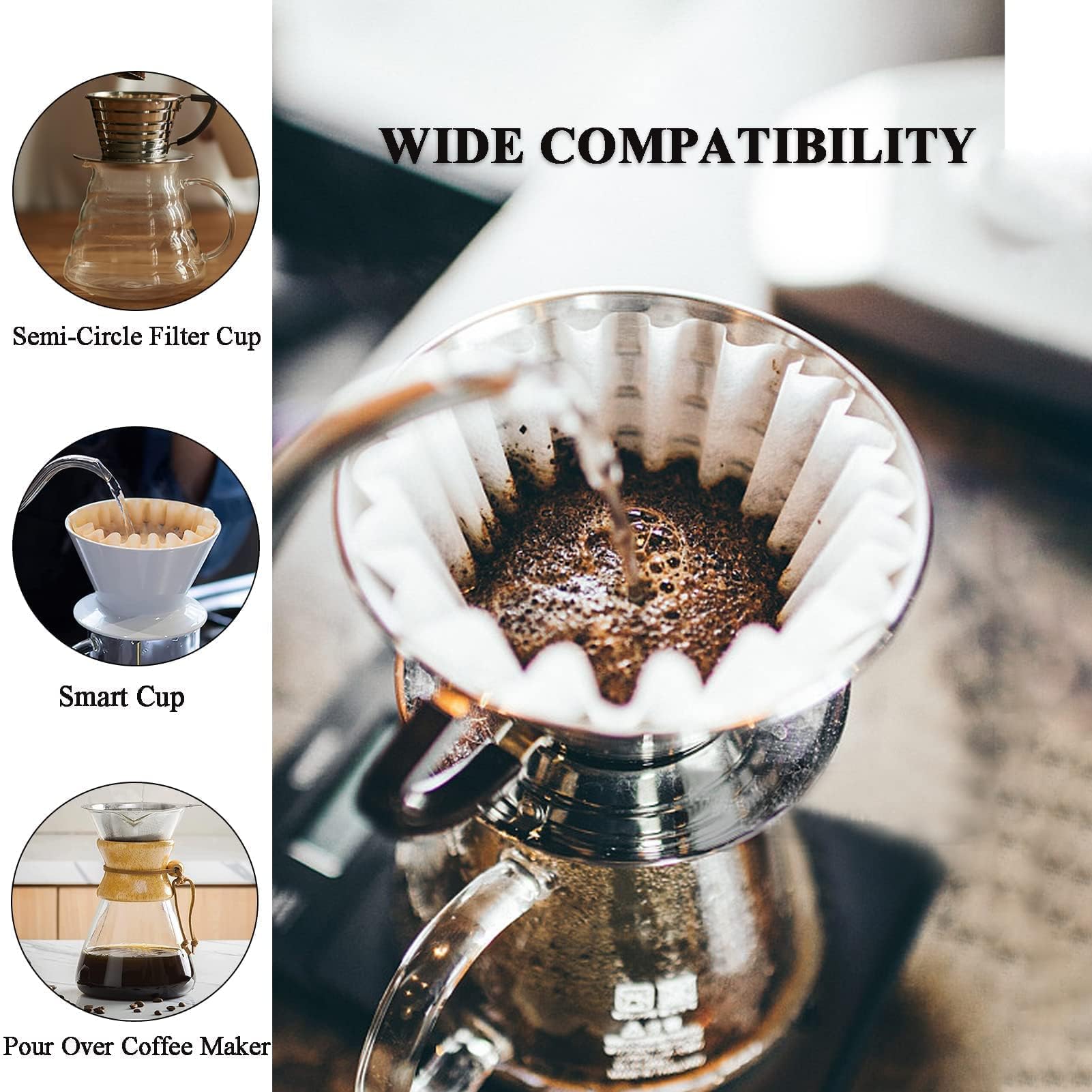Mucxniiy 1-2 Cup White Coffee Filters, 100 Count Unbleached Basket Coffee Filter Paper For Miniature Mr Coffee, Small Coffee Mak