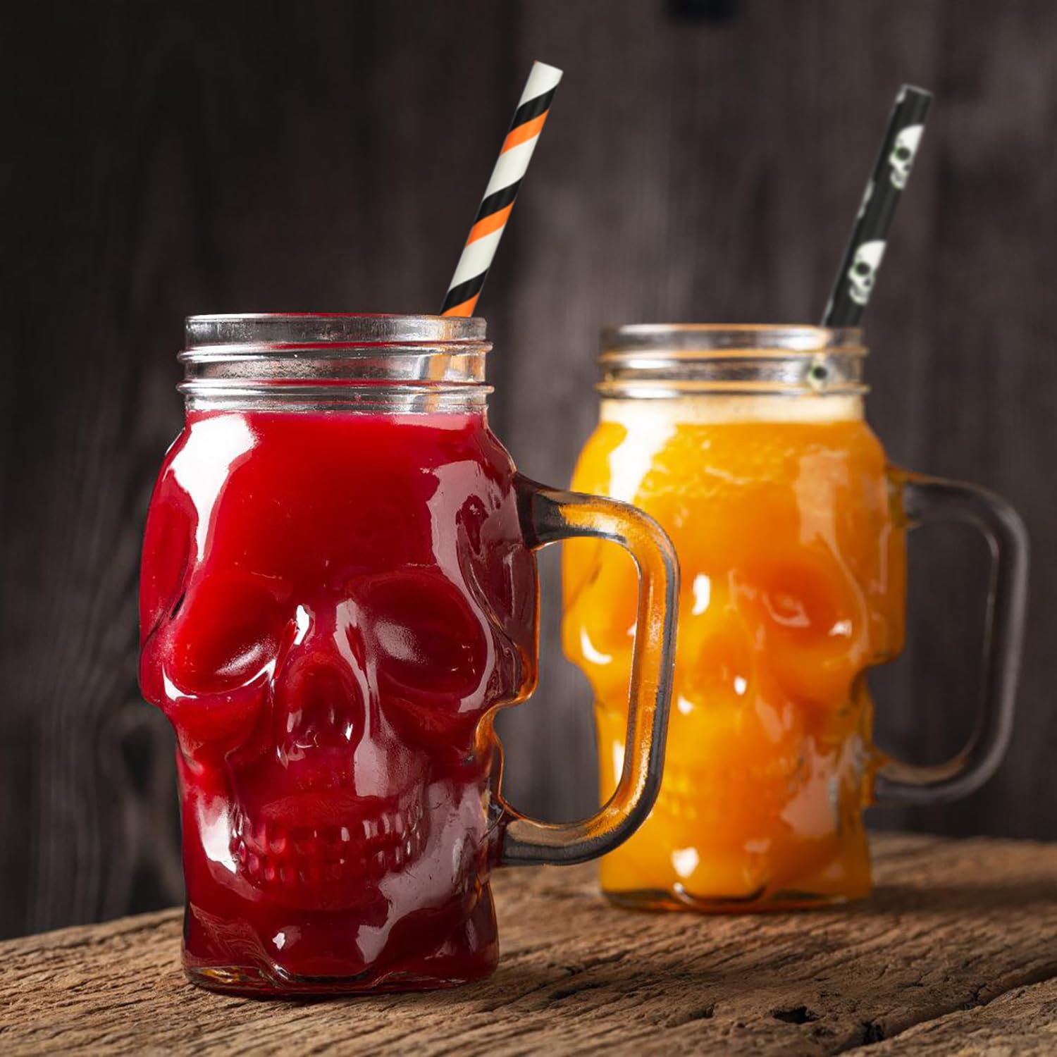 ALINK 200 Counts Halloween Paper Straws  10 Styles Black Orange Purple Biodegradable Party Drinking Straws with Stripe  Wave  Dots  Skull Head  Ghost  Bats  Pumpkin  Spider Design