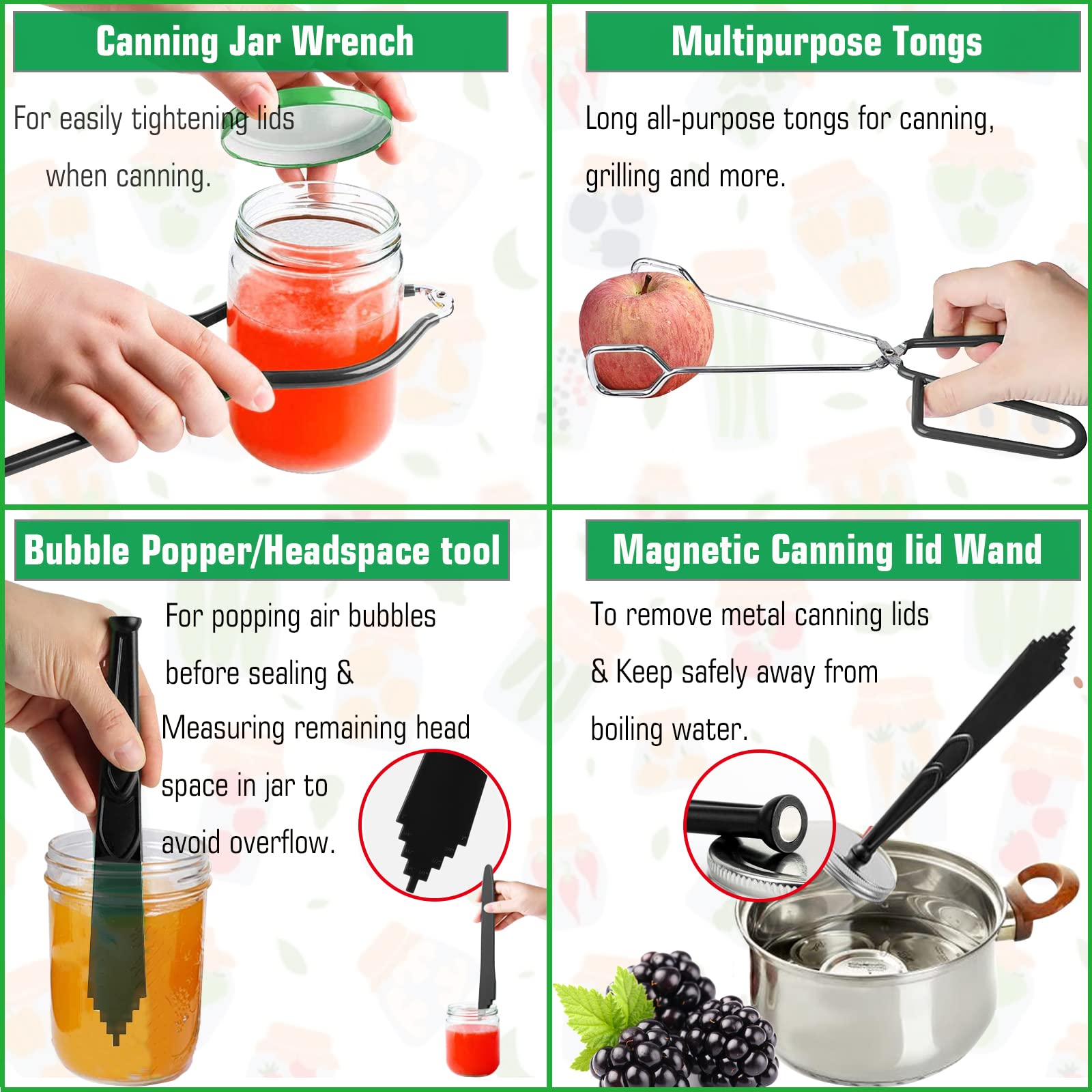 Canning Kit, Canning Supplies Starter Kit, Food Grade Stainless Steel Canning Set For Beginner,Canning Essential Tools For Water
