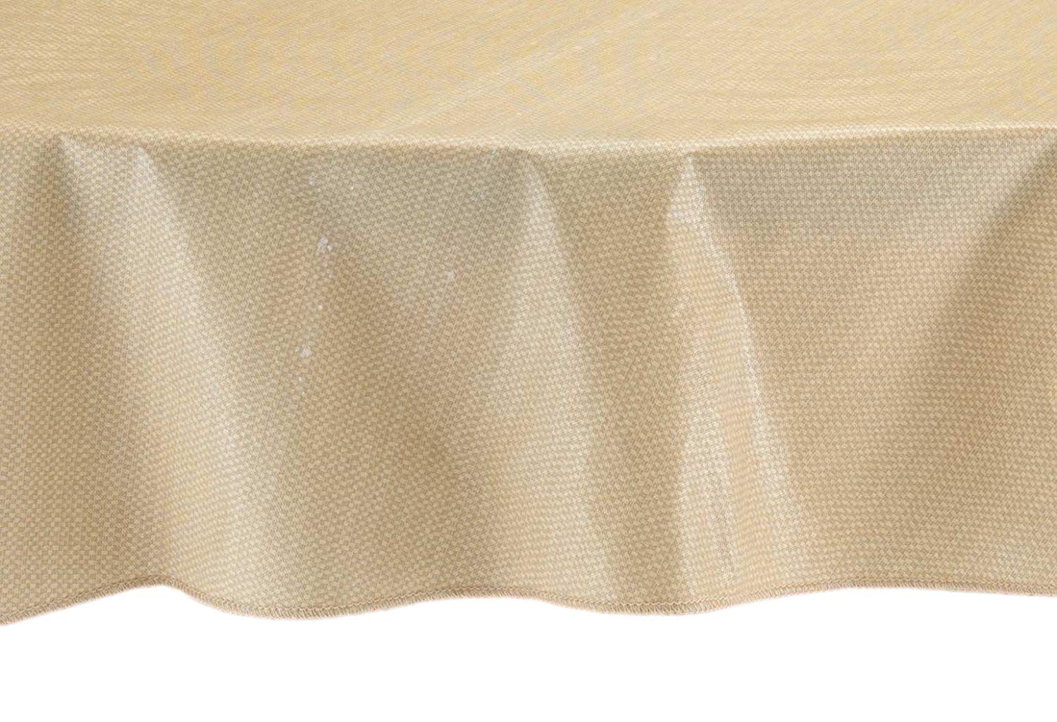 Laminet Stitched Edge Drop Tablecloth - Basketweave (Beige) - Oval - Fits Tables Up To 54 X 72