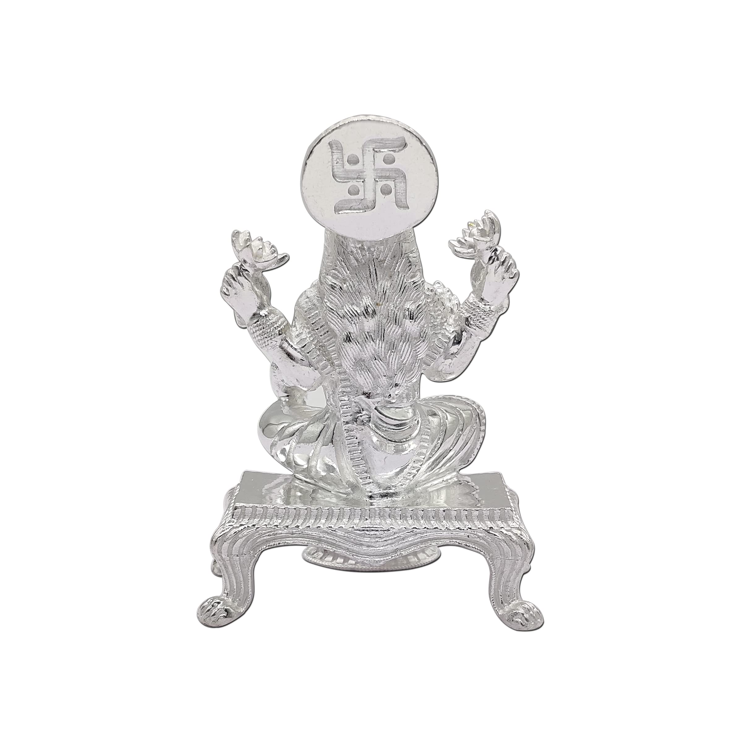 Maa Silver Pure Silver Laxmi Lakshmi Ji Bis Hallmarked Solid Idol/Murti With Paat Perfect For Gifting & Pooja Use (925 Purity)(2