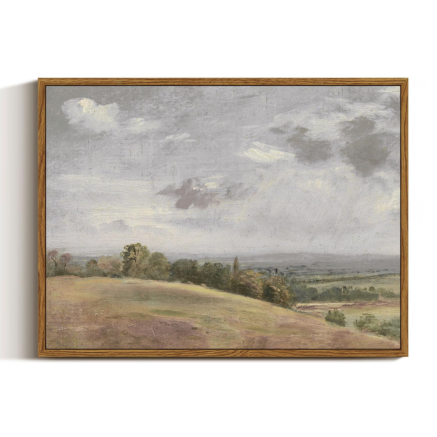 Insimsea Framed Canvas Wall Art Vintage Decor, Landscape Wall Painting Prints, Rolling Hills Pictures For Bedroom Wall Decor, Fa