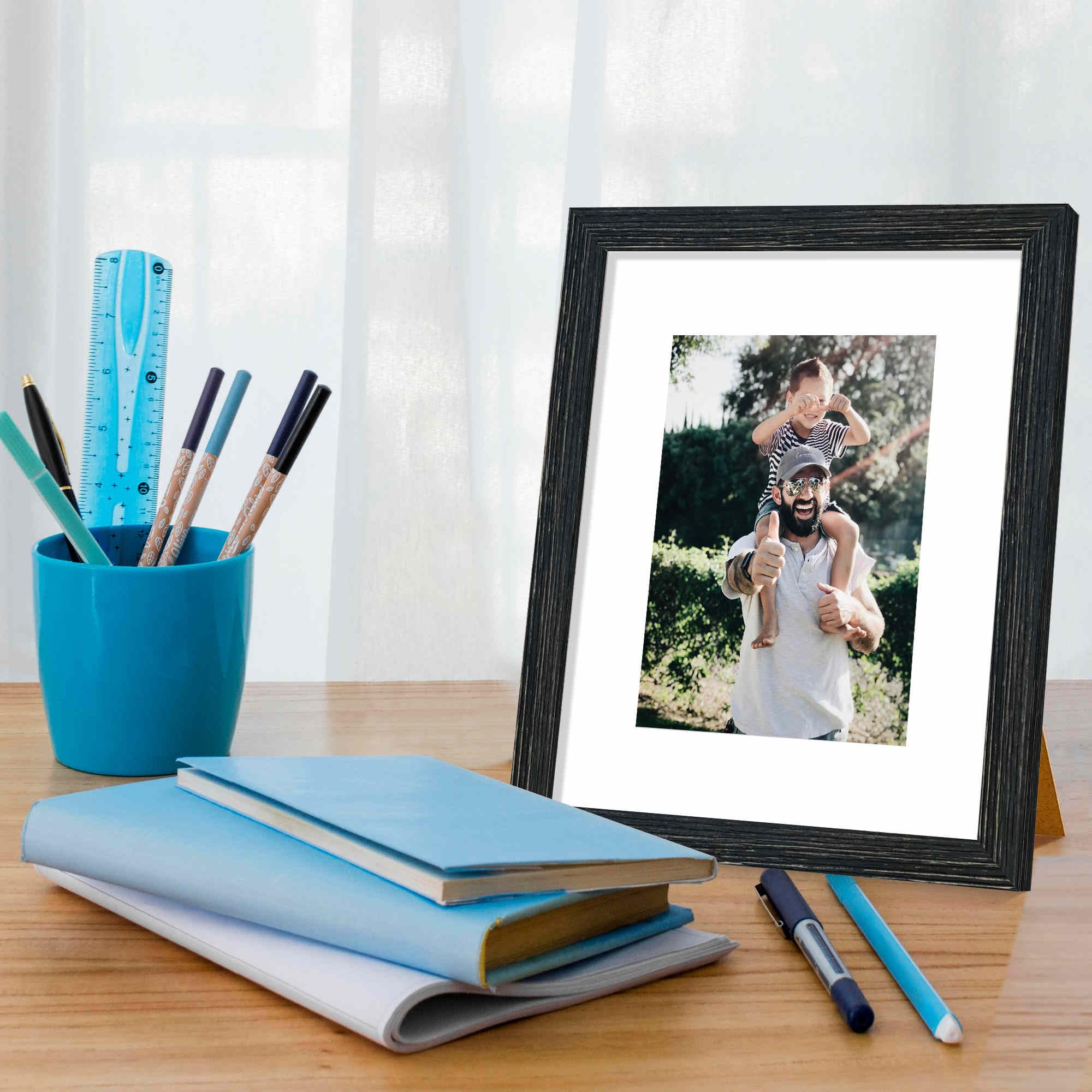 11x14 Hanging Picture Frames,Solid Wood,Not Glass,Display Pictures 5x7,8x10 with Mat or 11x14 Without Mat,Stable Sturdy Picture
