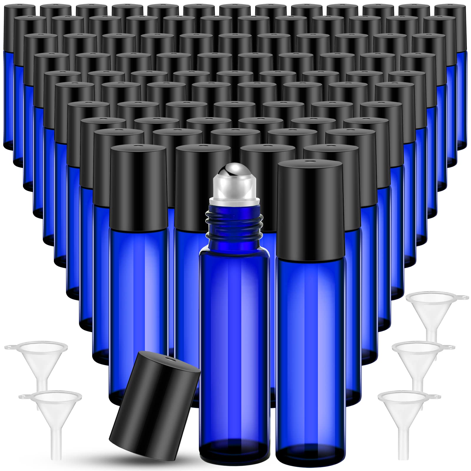 Sumind 150 Pcs Essential Oil Roller Bottles 10 Ml Glass Roller Bottles With Stainless Steel Roller Balls Empty Bottles Leak Proo