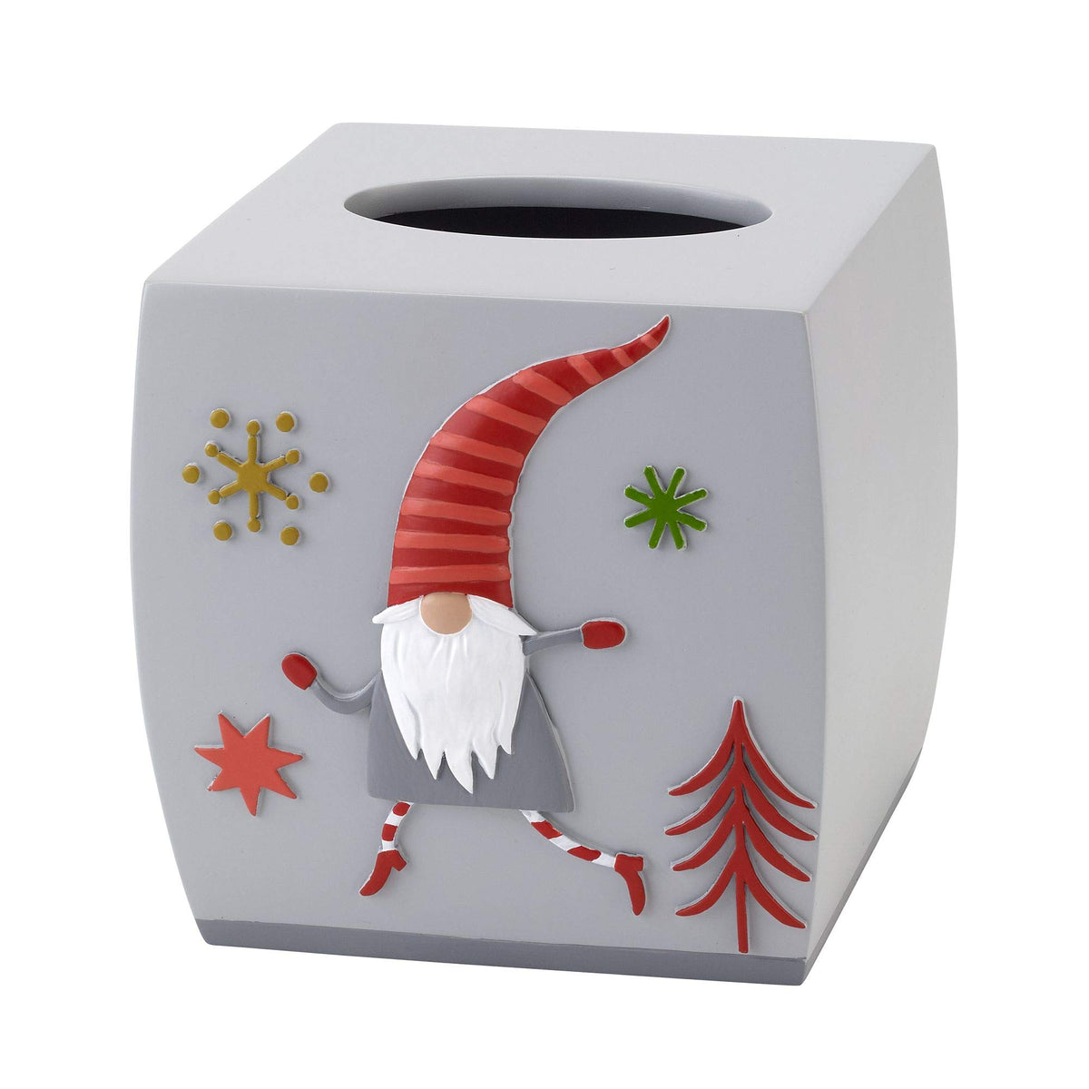 Avanti Linens - Tissue Box Cover, Holiday Countertop Accessories, Christmas Inspired Home Decor (Gnomes Walk Collection)