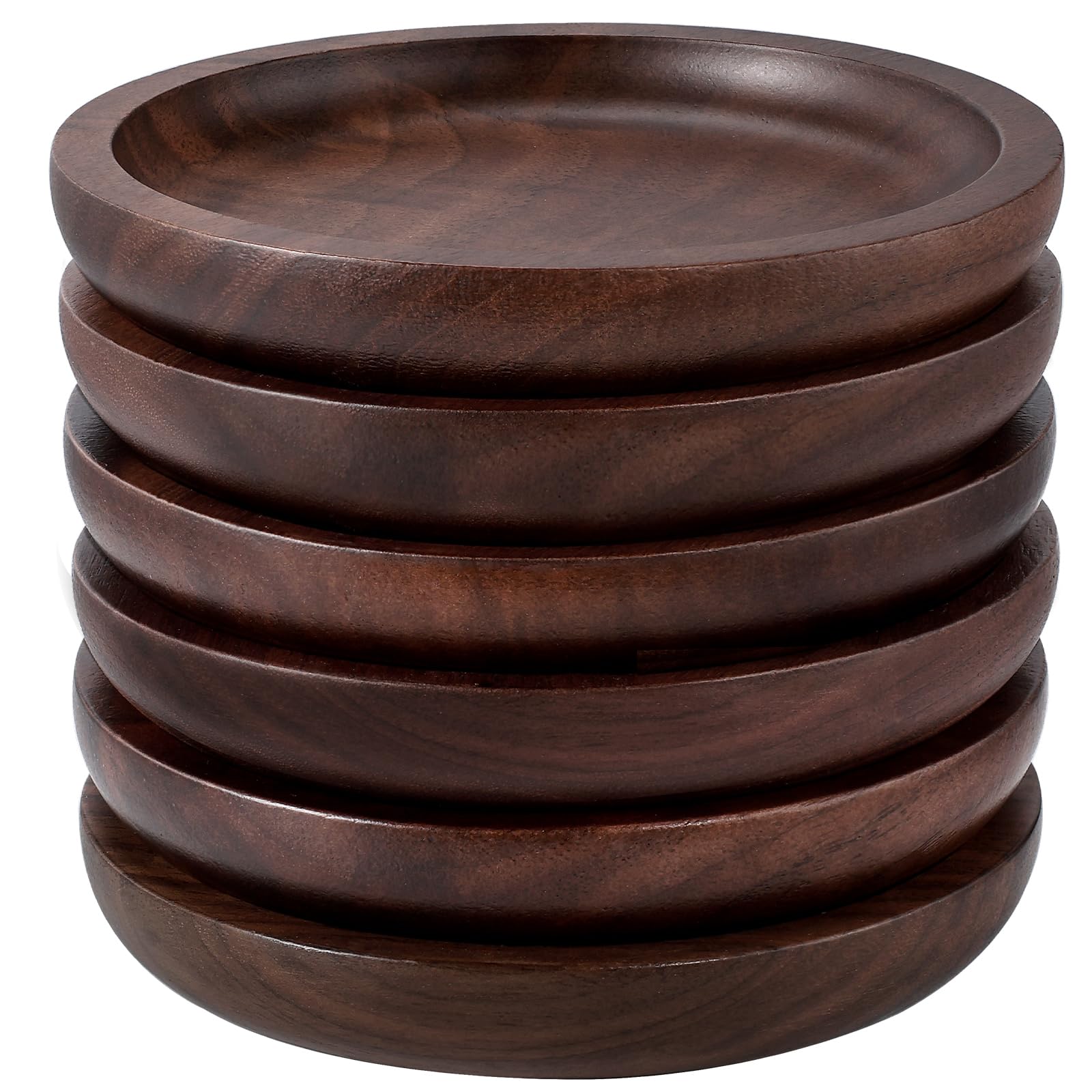 Wood Coasters for Drinks  MAPRIAL 4 Inch 6 Pack Wooden Coasters Set 100% Natural Walnut with Anti-Scratch Backing for Coffee Table  Wooden Table  Gift  Home Decor  Bar  Any Cups
