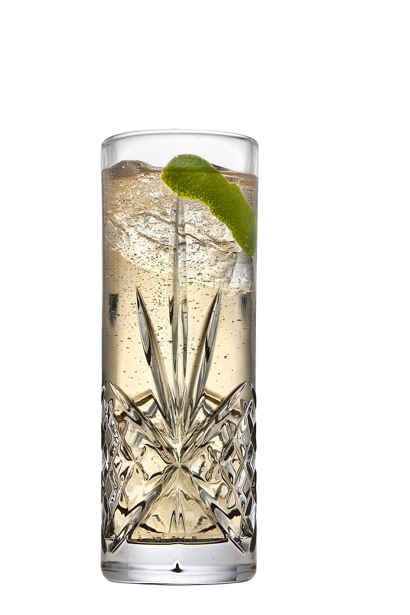 Godinger Tall Beverage Glasses Collins All Purpose Drinking Glasses- Dublin Collection, Set Of 4