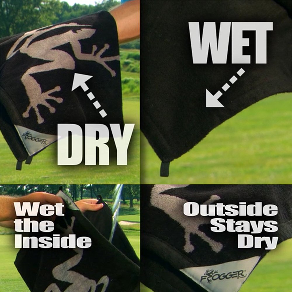 Frogger Golf Amphibian Wet/Dry Golf Towel, Orange/Black