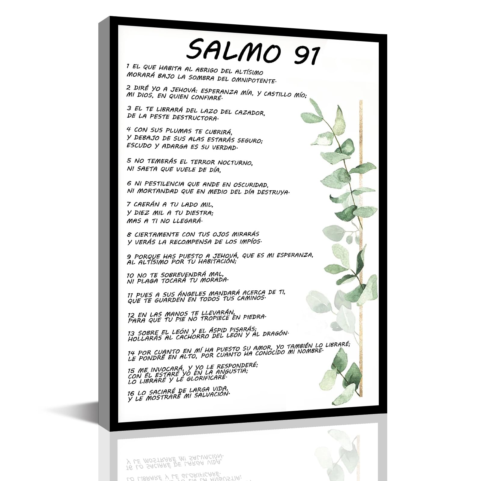 Salmo 91 En Espaol Para Pared Bible Verse Wall Art Scripture Framed Biblical Psalm 91 Canvas Painting Christian Prayer Room Offi