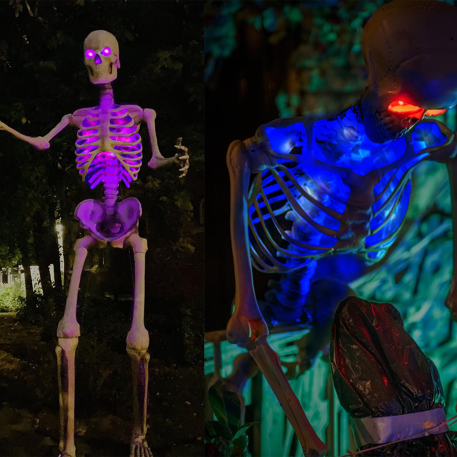 Makevivi LED Halloween Skull Lighting Kit, Flame Light with Up and Down Effects, Horror Chest Light for Giant Skull Decoration (