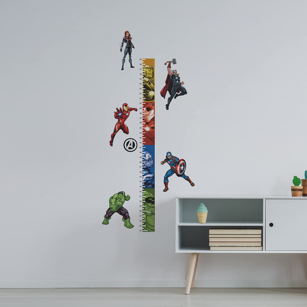 Roommates Rmk5198Gc Growth Chart Peel And Stick Wall Decals, Blue, Red, Black