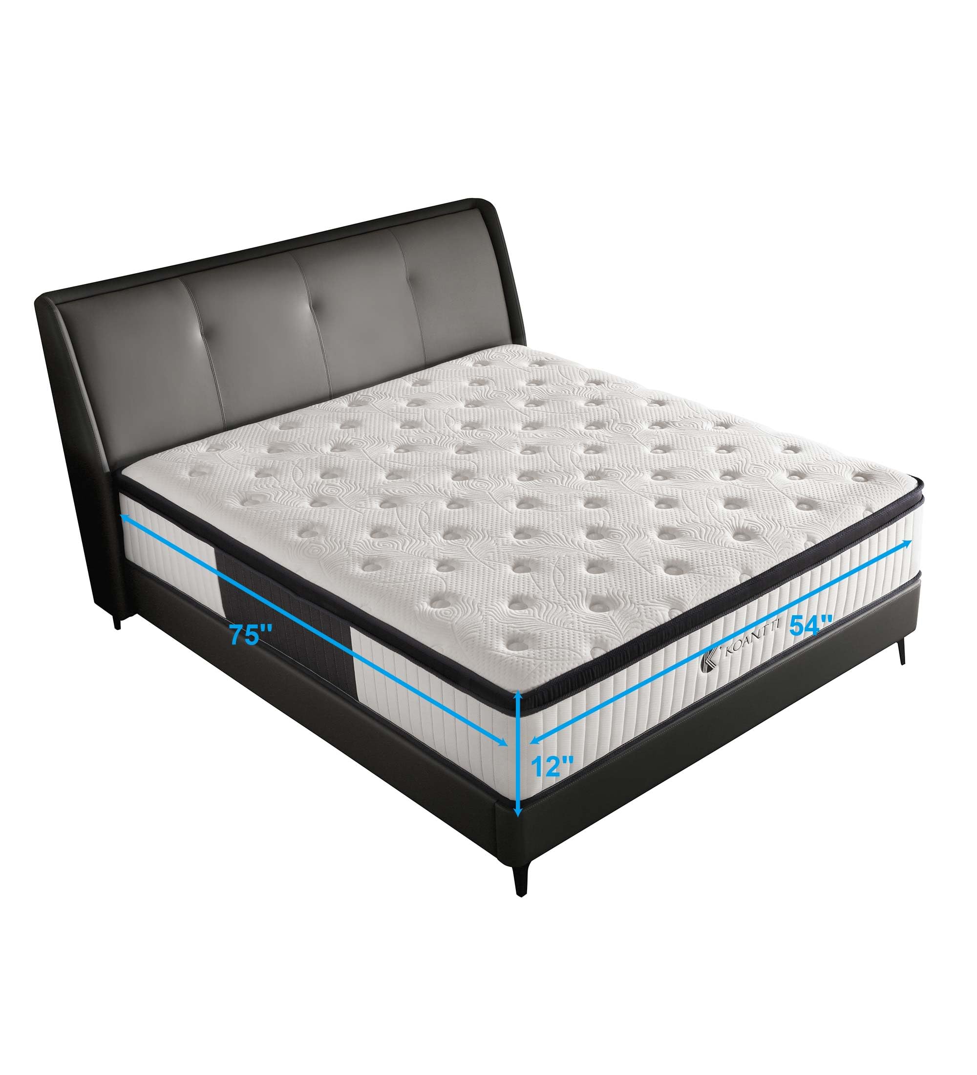 Koantti Full Size Mattress, 12 Inch Hybrid Full Mattress In A Box With Memory Foam & Individual Pocket Spring For Edge Support,