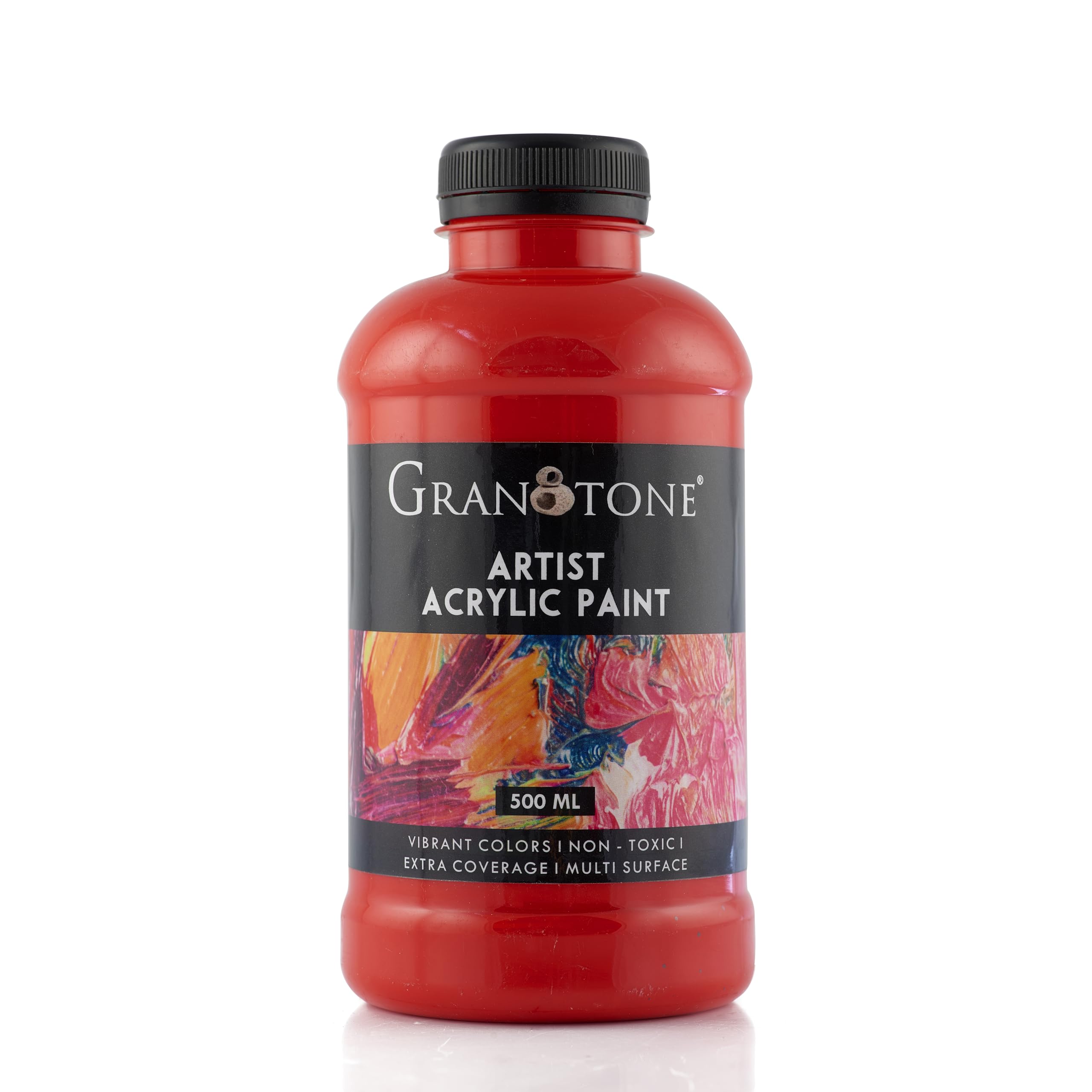 Granotone Acrylic Colour | 500 Ml (Red) | Rich Pigment, Non-Cracking Art & Diy Paint | Suitable For Canvas, Wood, Leather, Earth