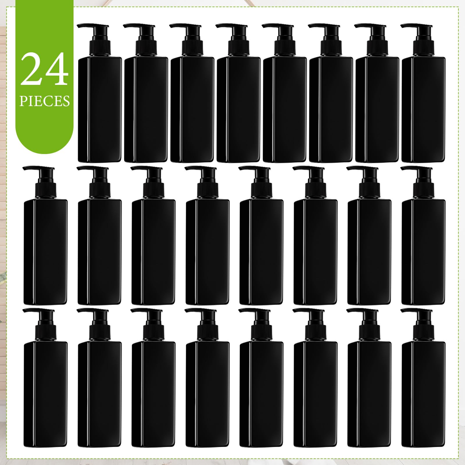 Chunful 24 Pcs Soap Dispensers Plastic Pump Bottles 8.5 oz Refillable Dishwashing Liquid Dispenser with Pump Leakproof Empty Lot