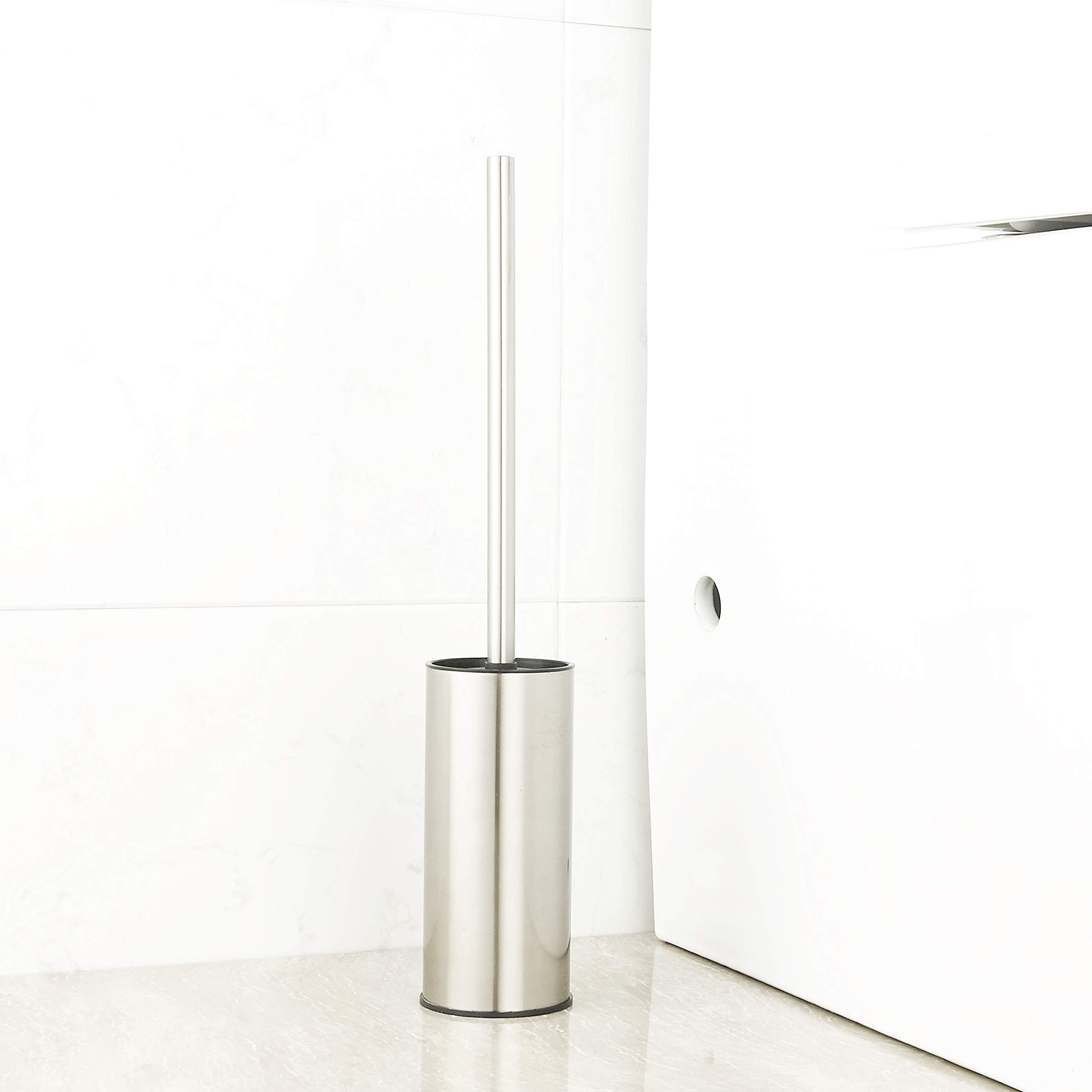 Bgl Toilet Brush Holder Brushed Nickel, Stainless Steel 304 Brushed Nickel Round Freestanding Toilet Bowl Brush And Holder For B