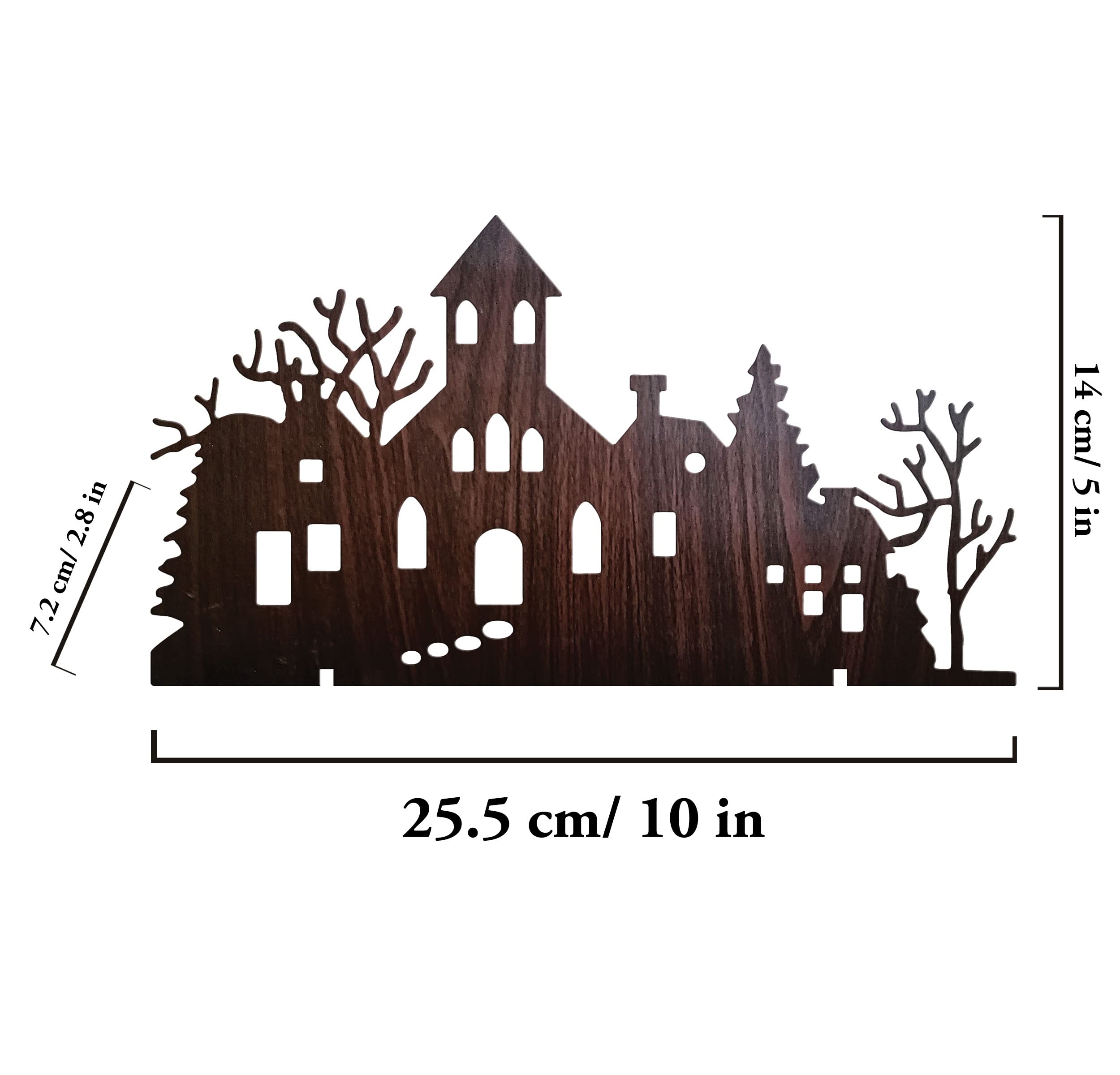 Incredible Gifts India Christmas Decoration For Home Creepy House Shadow Light Without Candle (Wood, 10X5.5 Inches)