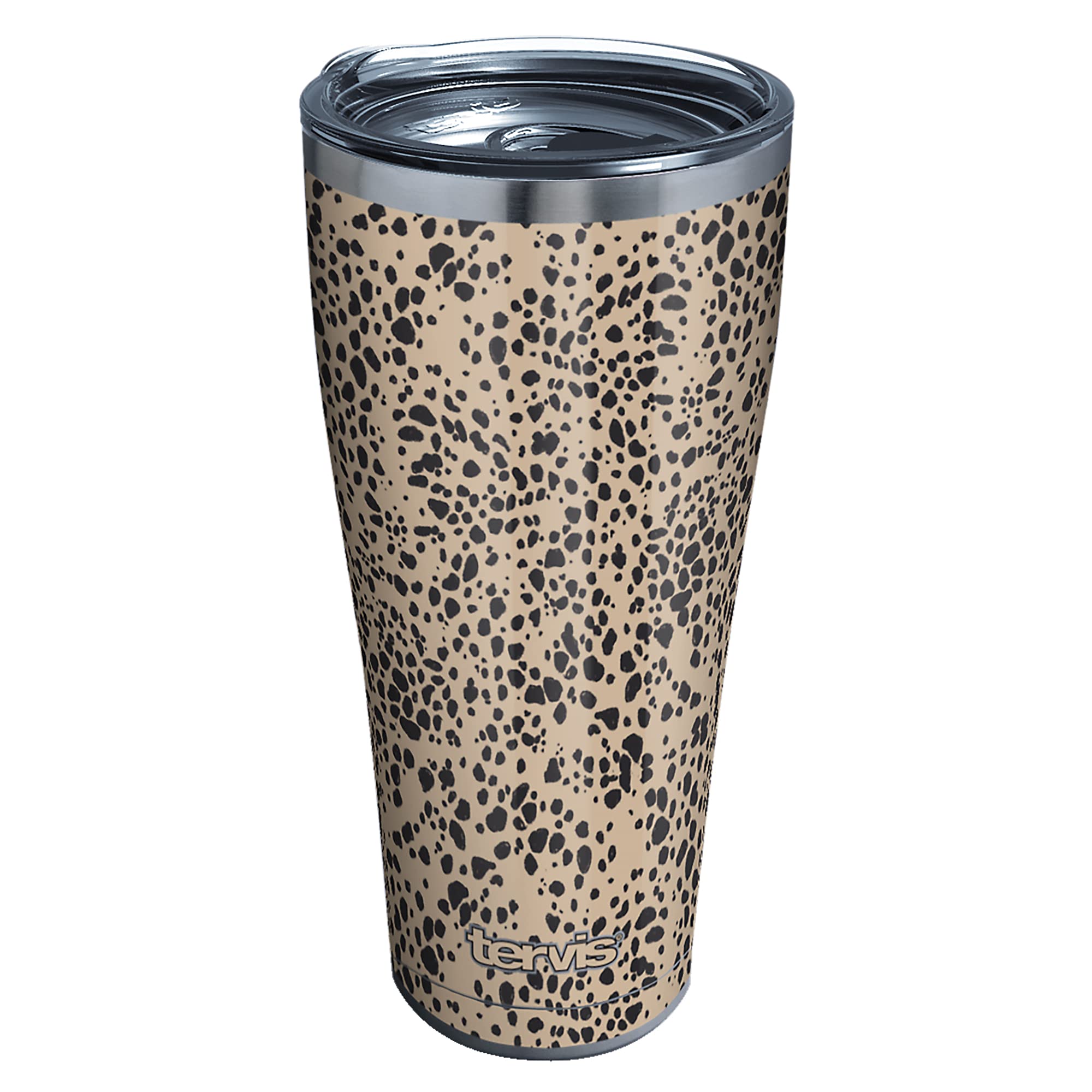 Tervis Sleek Cheetah Triple Walled Insulated Tumbler Travel Cup Keeps Drinks Cold & Hot, 30Oz Legacy, Stainless Steel