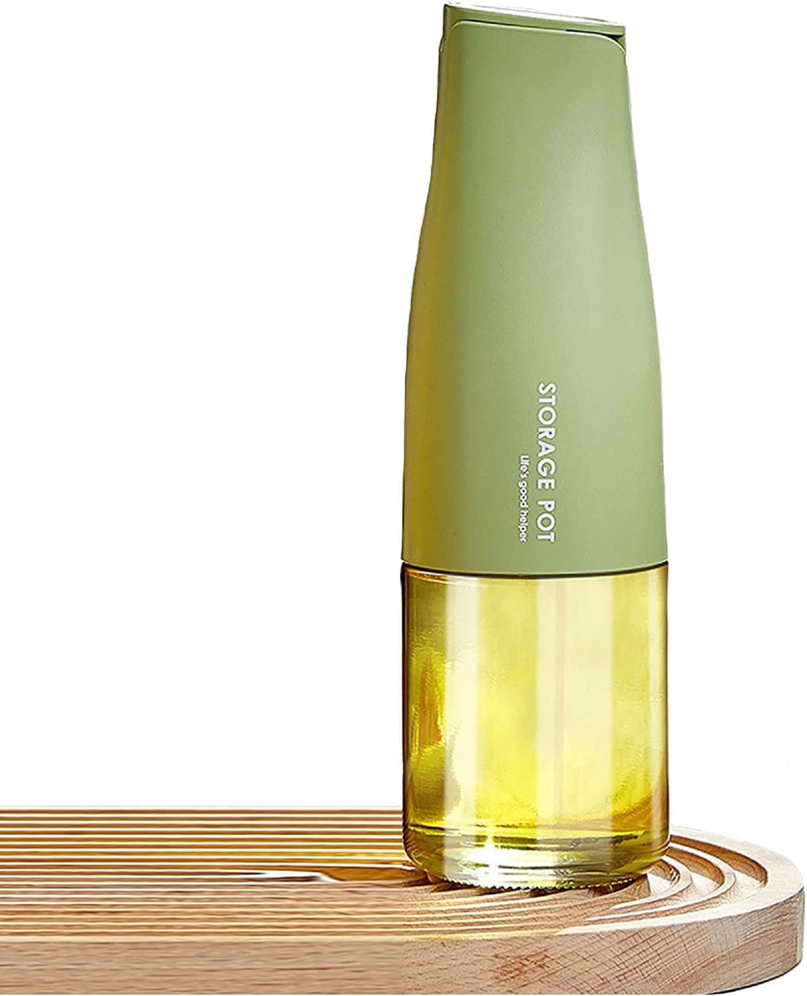 Oil Dispenser Bottle With Automatic Flip Lid, Glass Oil Container With Silicone Cover, Leak Proof Kitchen Oil Pour Bottle