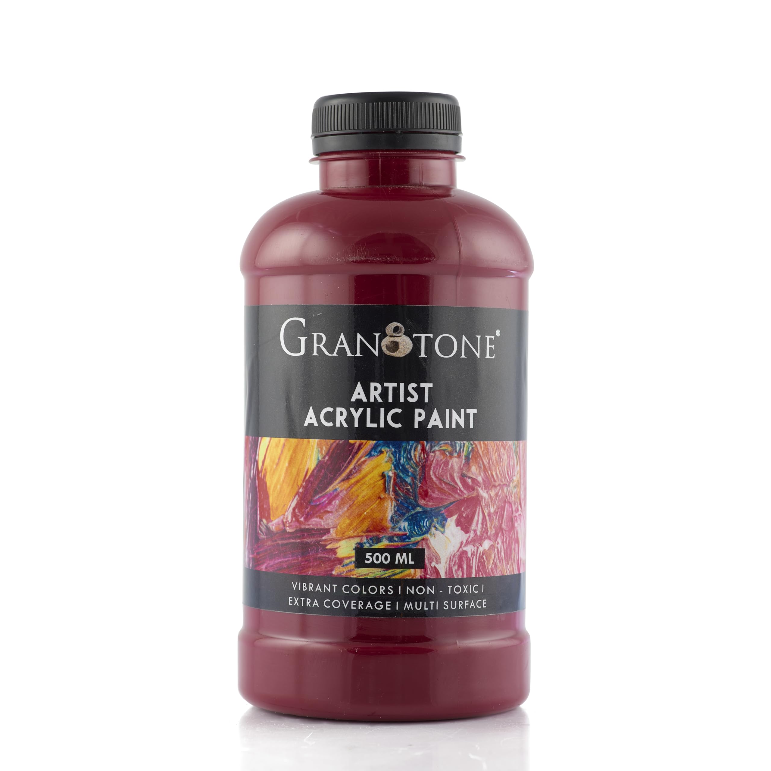 Granotone Acrylic Colour | 500 Ml (Cherry, Multicolor) | Rich Pigment, Non-Cracking Art & Craft Paint | Suitable For Canvas, Woo