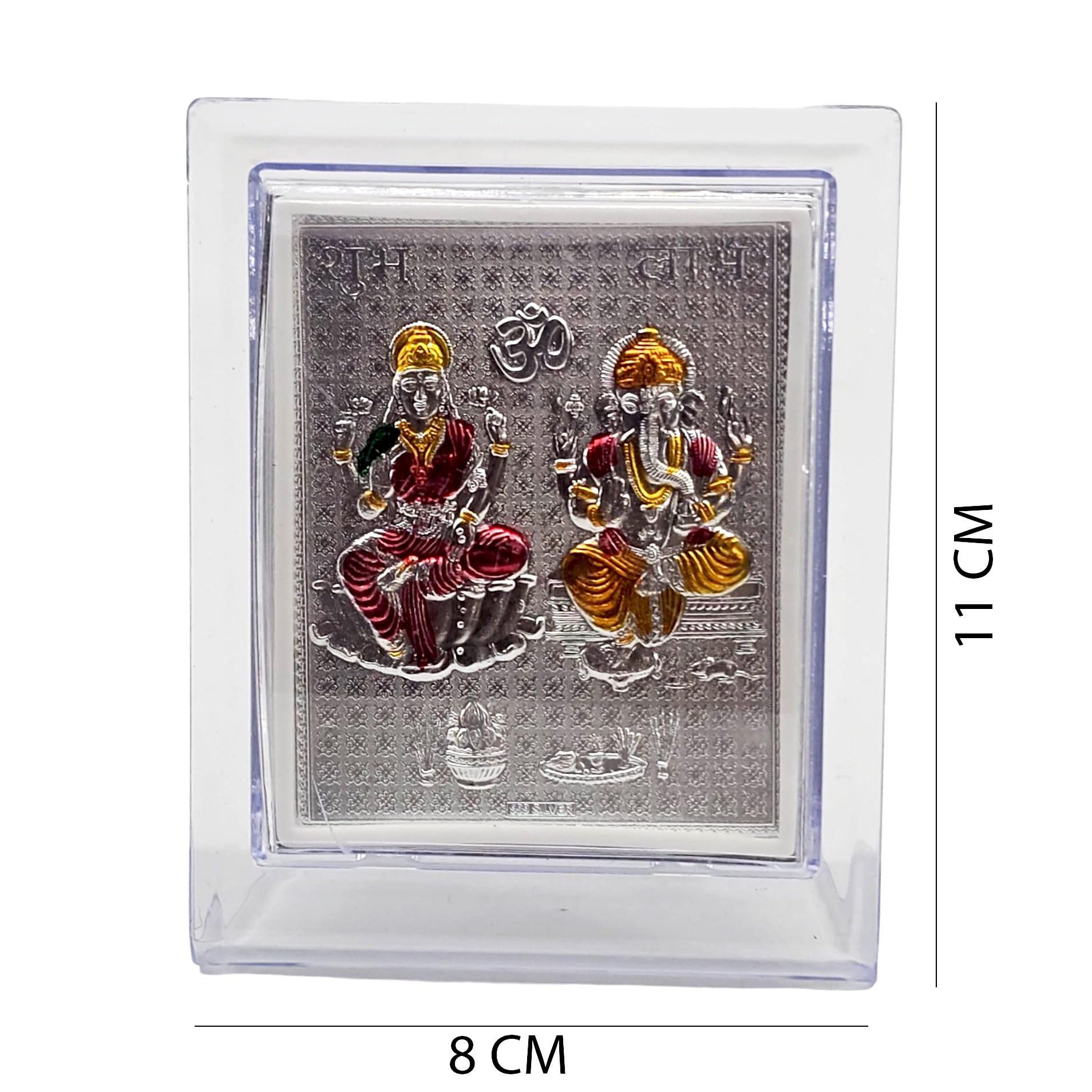 Crown Jewels 999 Silver Hindu God Frame For Gift, Hindu Religion Frame For Puja, Sanatan Idol For Home, Occasional Return Gift,