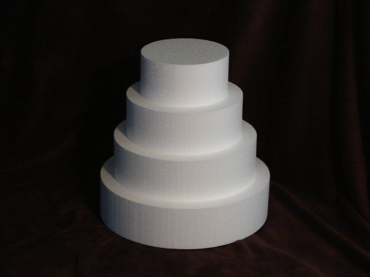 Lacrafts 4 Tier Cake Dummy Set, 3'' Inch, White