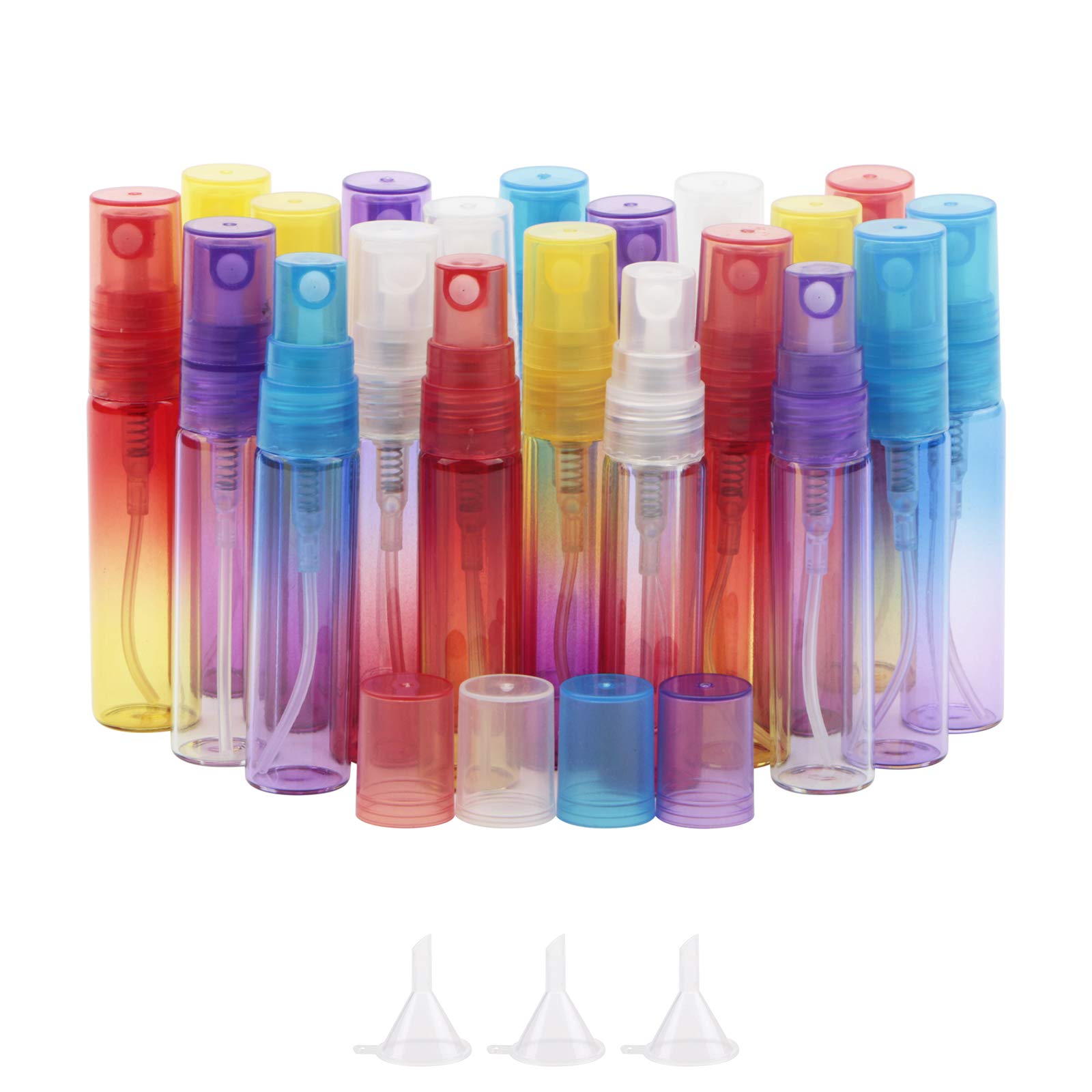 Kesell 20Pack Mini Perfume Spray Bottles 5Ml Colorful Glass Fine Mist Sprayer Empty Spray Bottles Refillable Container Perfume A
