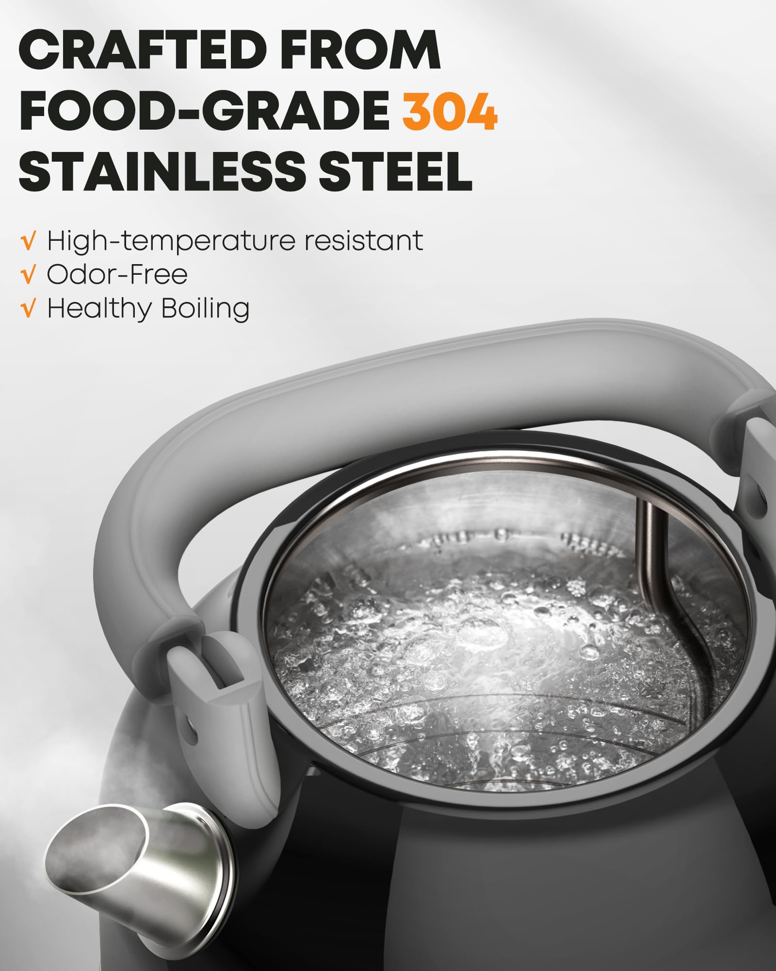 Amaste Electric Kettle, Retro Electric Tea Kettle With Thermometer, 57 Oz Hot Water Kettle For Coffee & Tea, 304 Stainless Steel