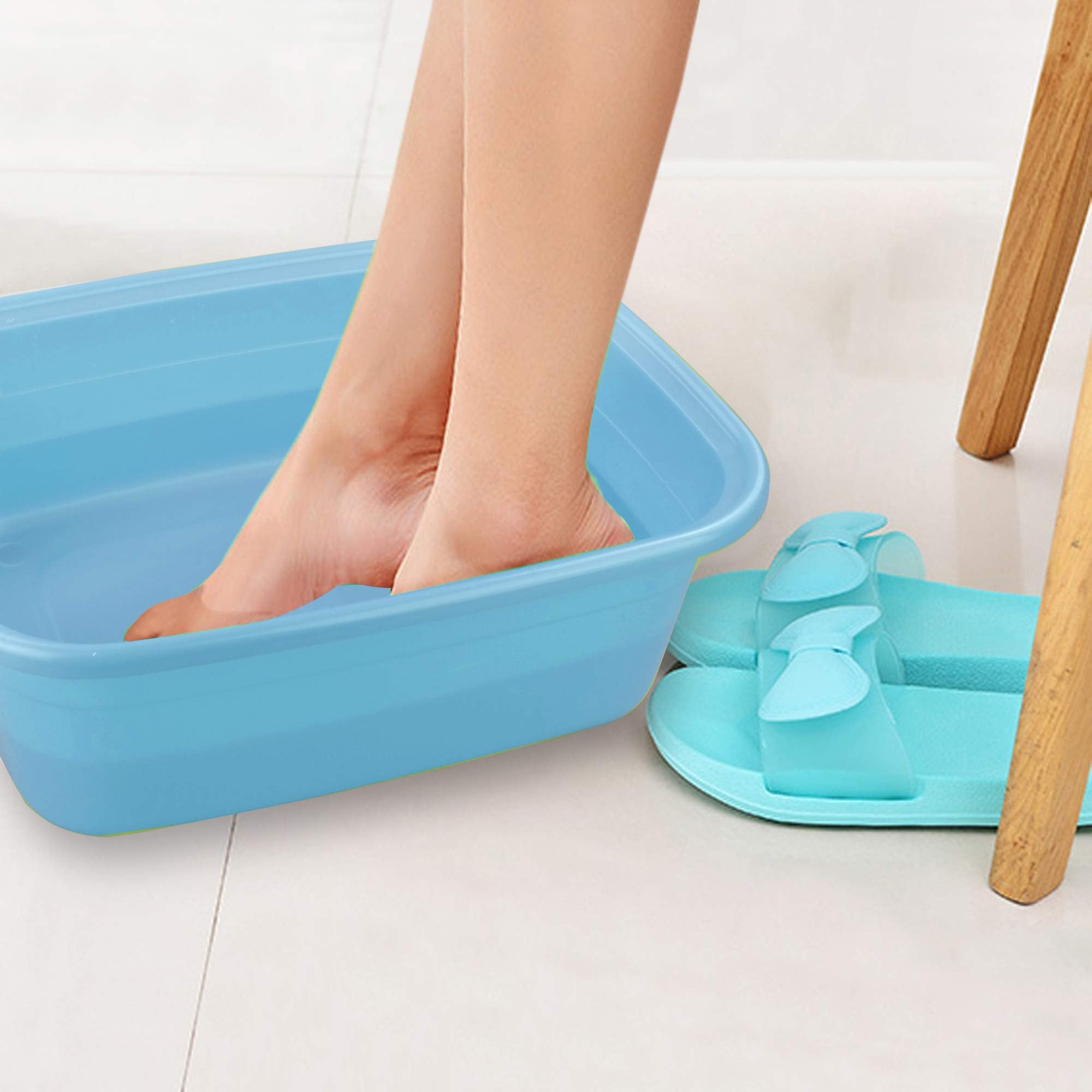 Nicesh 4-Pack Plastic Dishpan, 12 Quart Kitchen Wash Bin, Blue