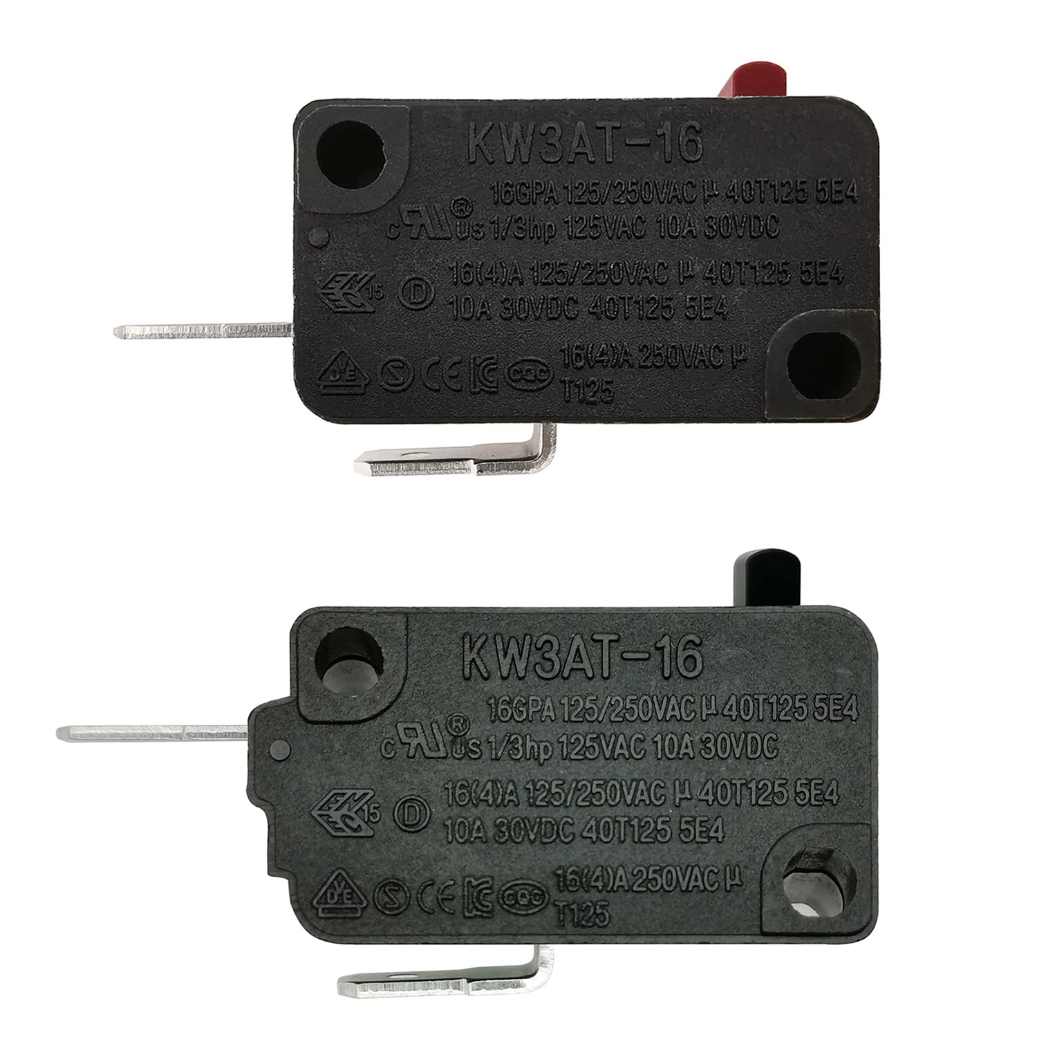 HiQltyla Microwave Oven Door Switch Replacement, 16A 125VAC, KW3AT-16, Normally Open + Normally Closed