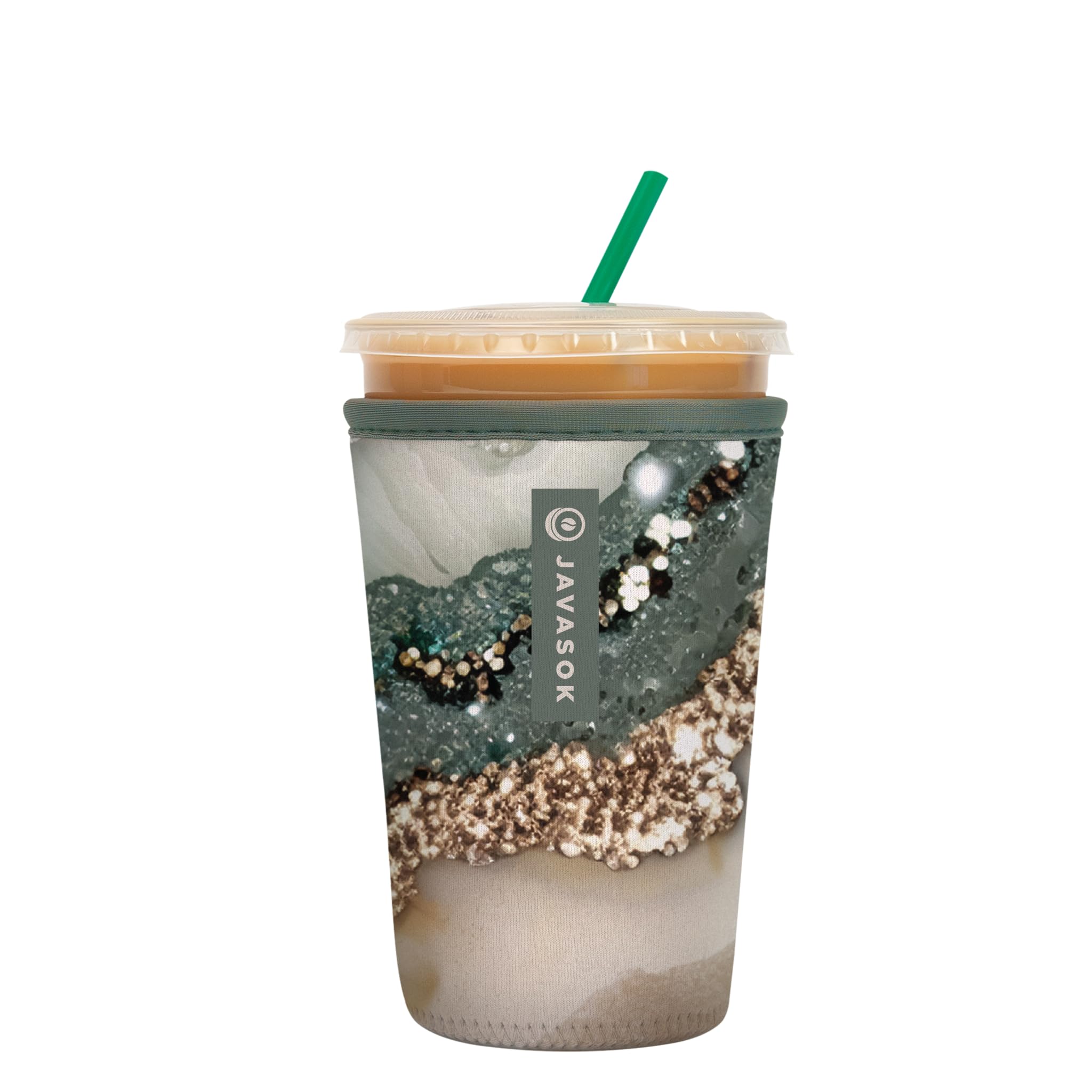 Sok It JavaSok Iced Coffee & Cold Soda Insulated Neoprene Cup Sleeve (Crystal Crush, Medium: 22-28oz)
