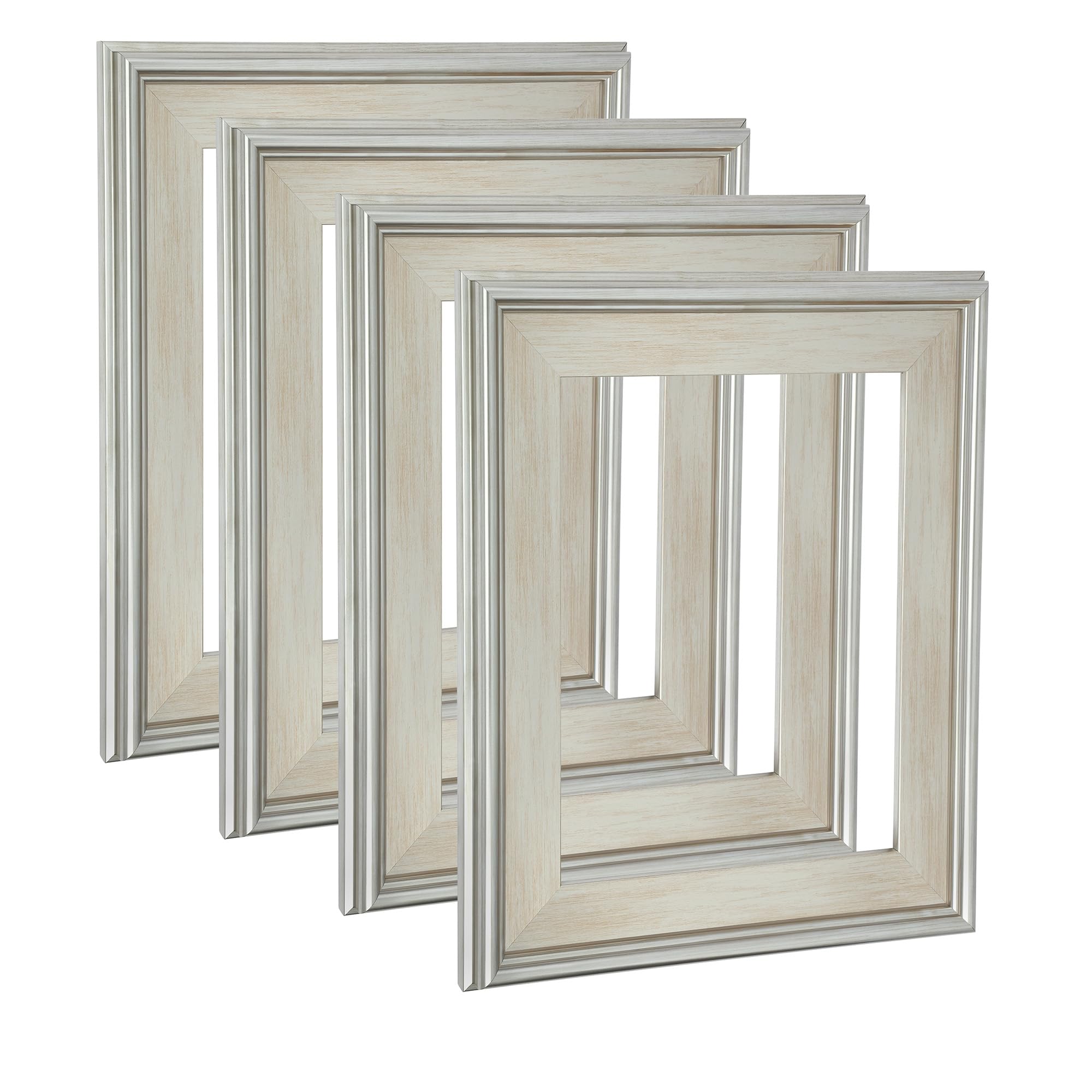 Cardinali Plein Aire Frame, White 10x20-3 Wide Moulding with Raised Edge - No Glass or Backing - 1/2 Rabbet Depth - Timeless Fra