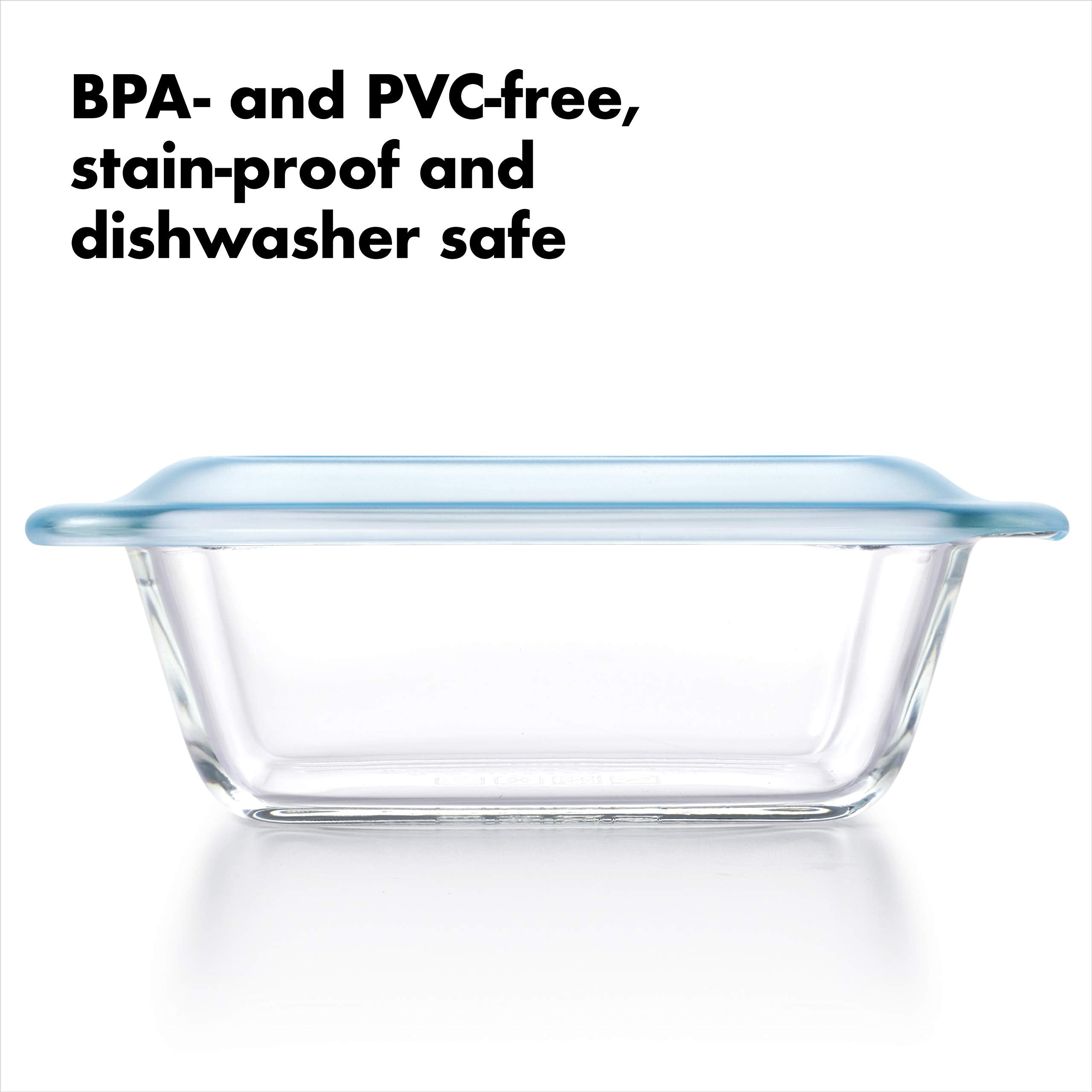 OXO Good Grips Glass Loaf Pan with Lid, 1.6 Qt, Durable Glass, Model 11249200, Perfect for Baking and Storage