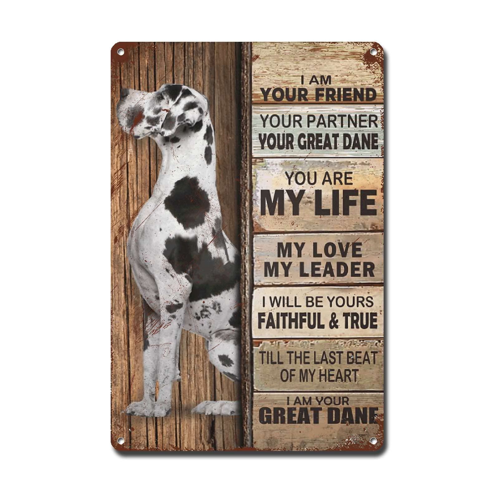 Lygond Metal Sign Tin Sign Vintage Wall Art I Am Your Friend Gift For Great Dane Lovers Dog Lovers Vintage Wall Art Prints Funny