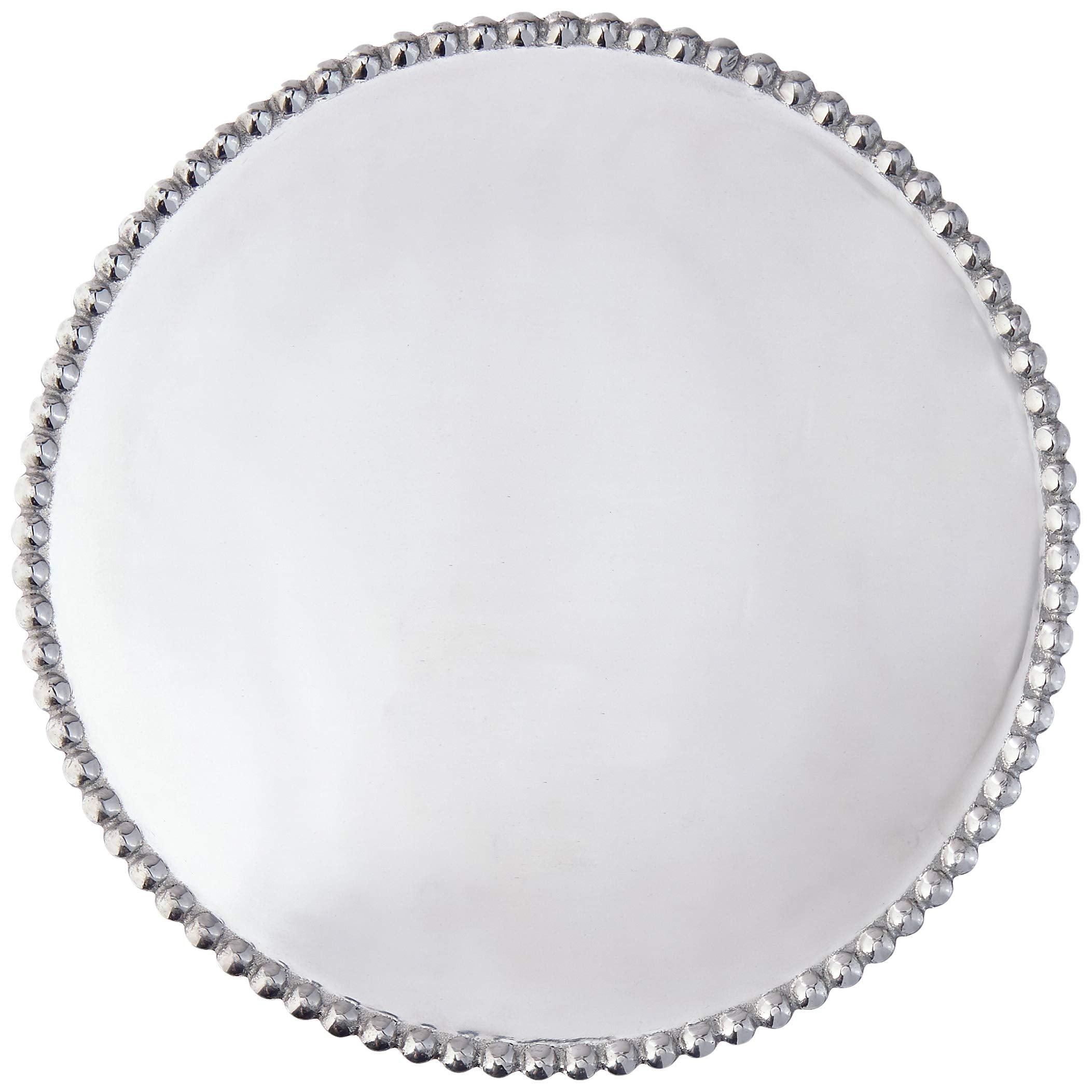 Mariposa Pearled Handcrafted Cake Stand, One Size, Silver