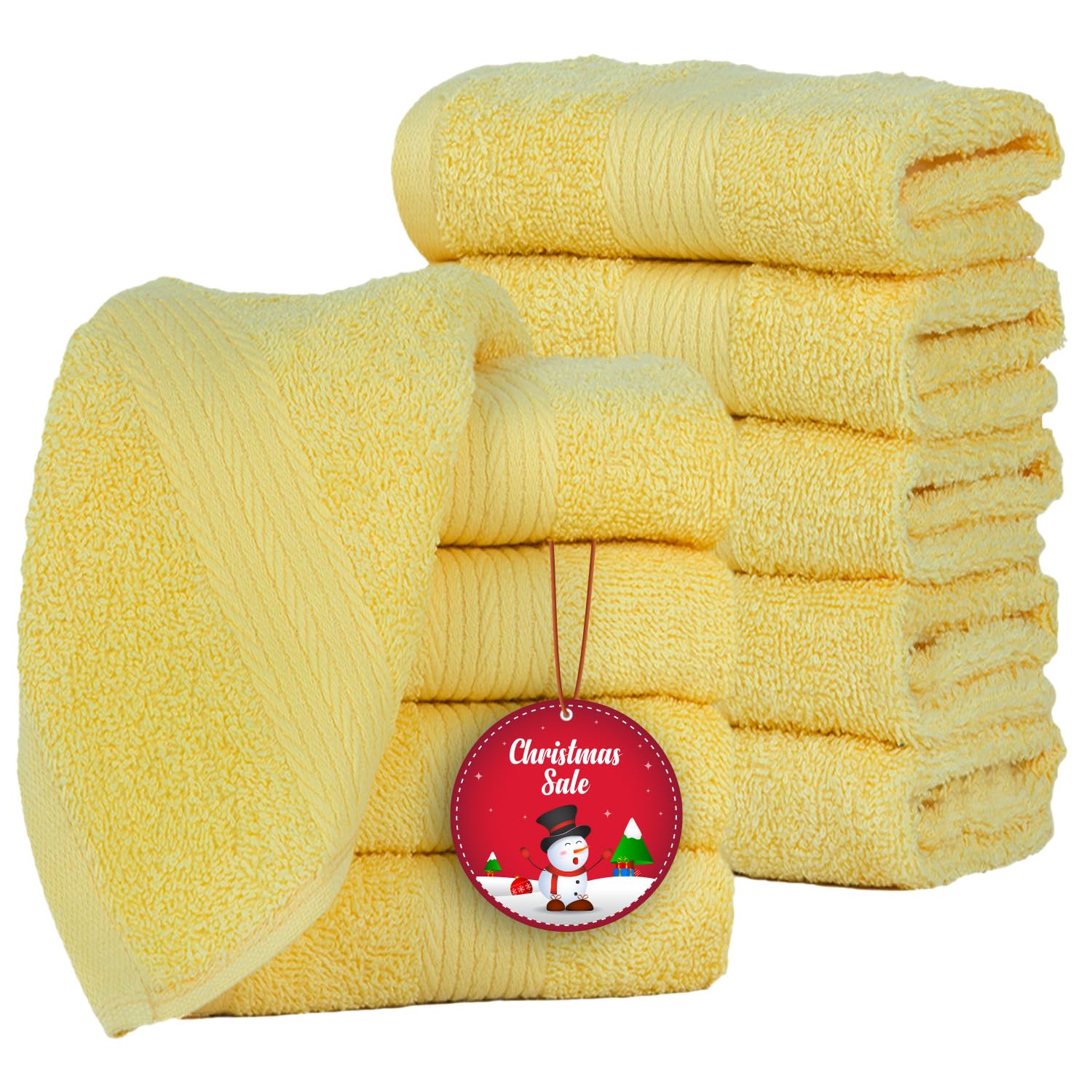 Ample Decor Wash Cloths Pack Of 10, Oeko Tex Certified 600 Gsm 100% Cotton Soft Absorbent, Premium Quality Durable Machine Washa
