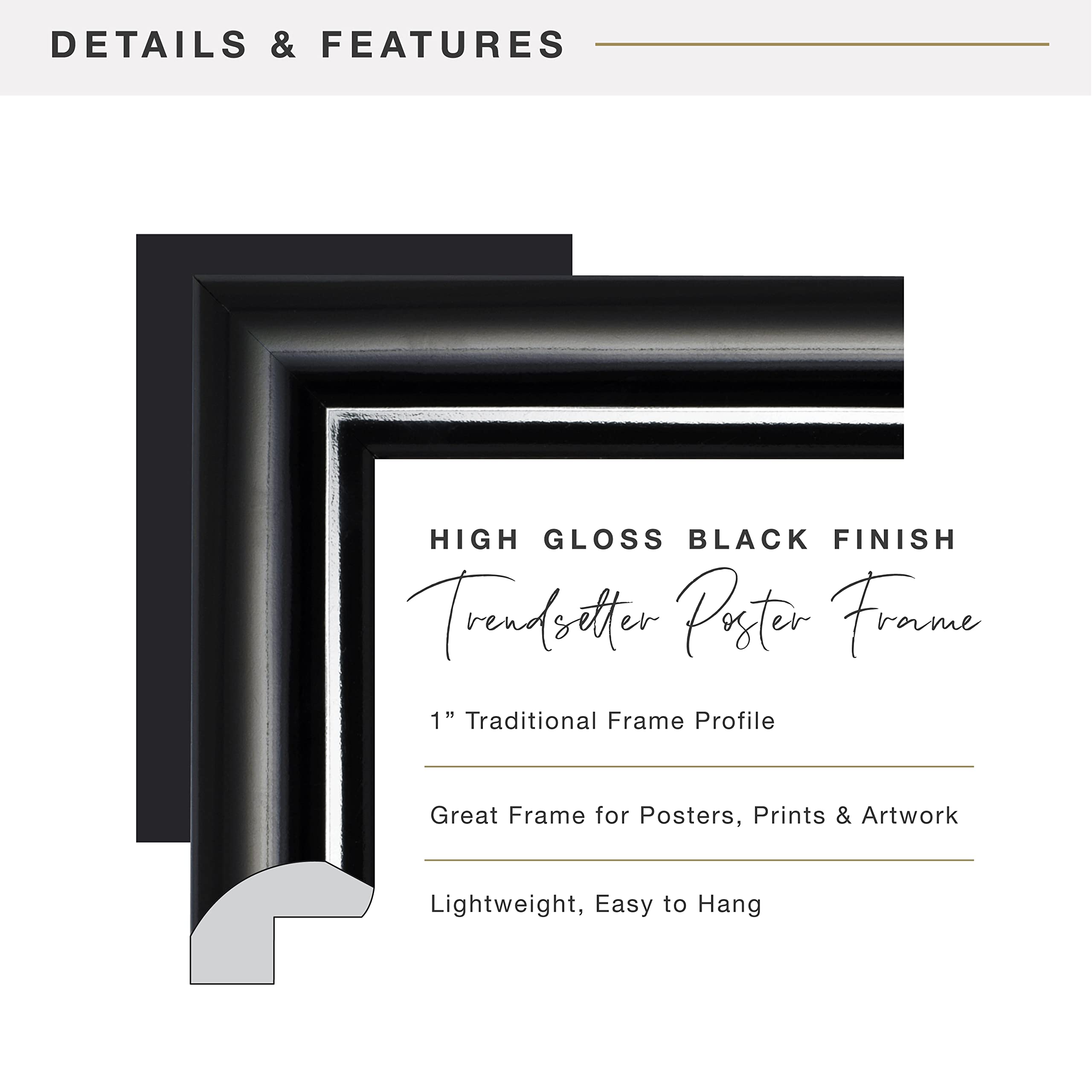 Mcs Trendsetter Poster Frame, Black, 11 X 17 In, 2 Pk